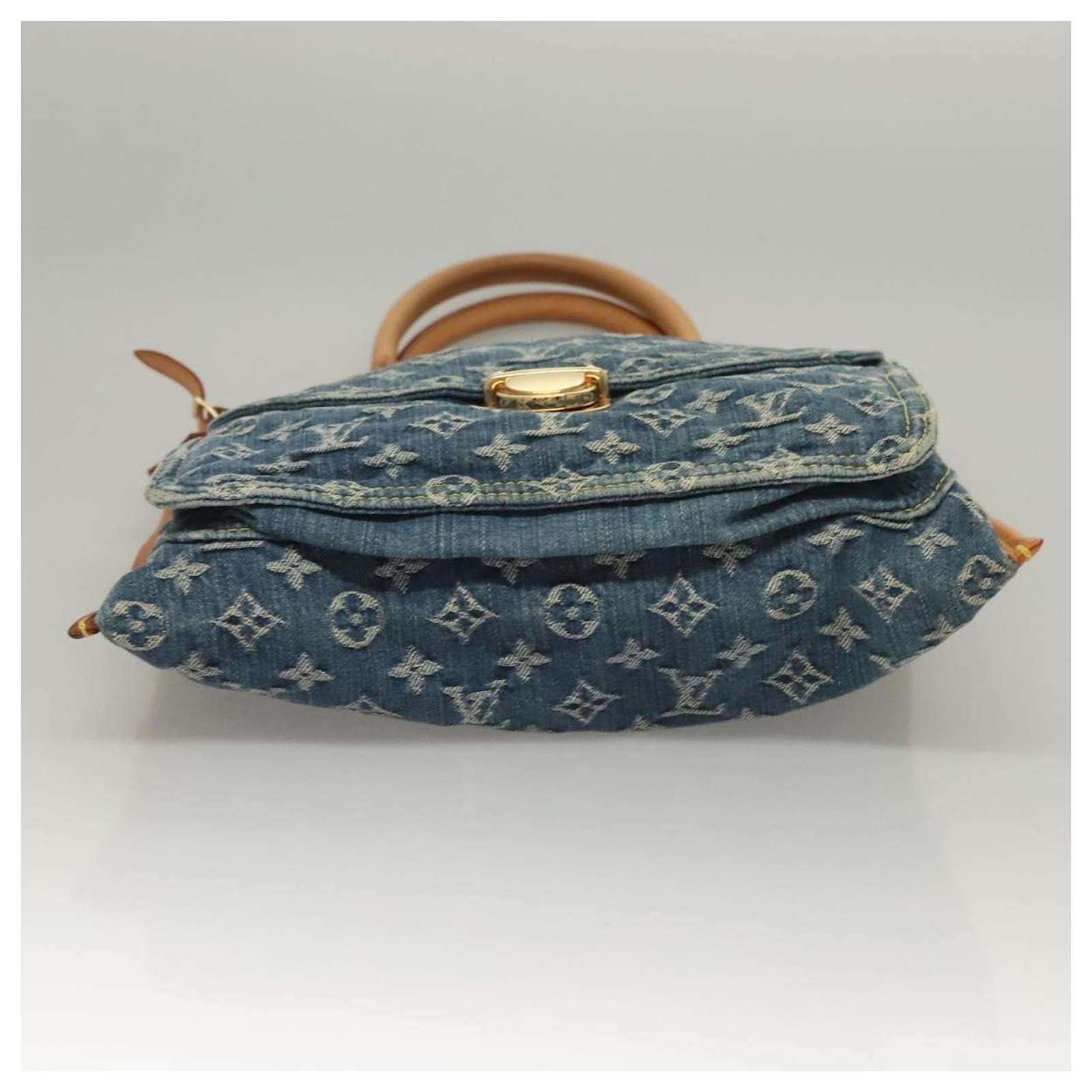 LOUIS VUITTON Monogram Denim Flat Shopper Tote Bag Blue M95018 LV Auth 131093  ref.2368545