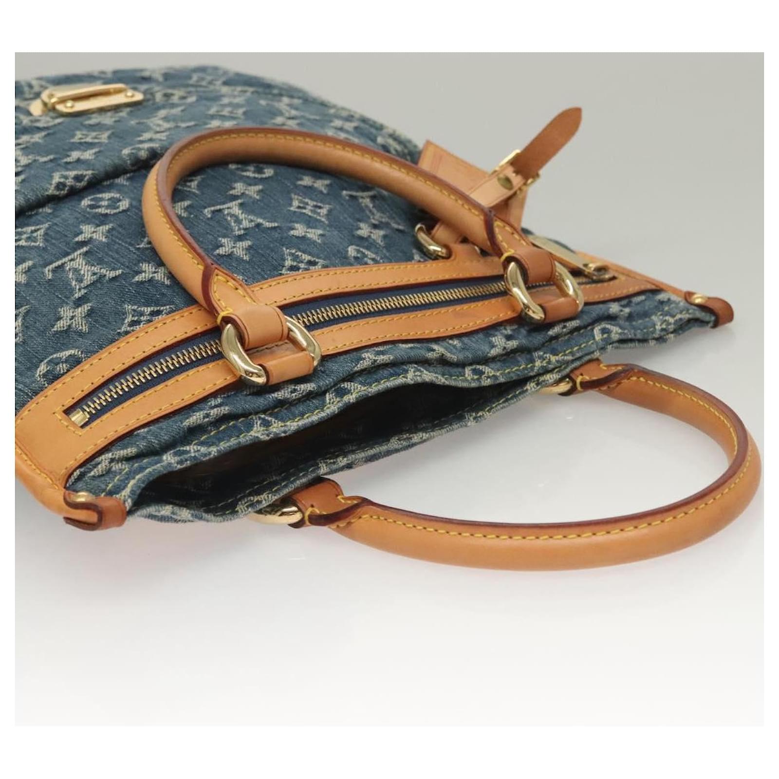 LOUIS VUITTON Monogram Denim Flat Shopper Tote Bag Blue M95018 LV Auth 131093  ref.2368545