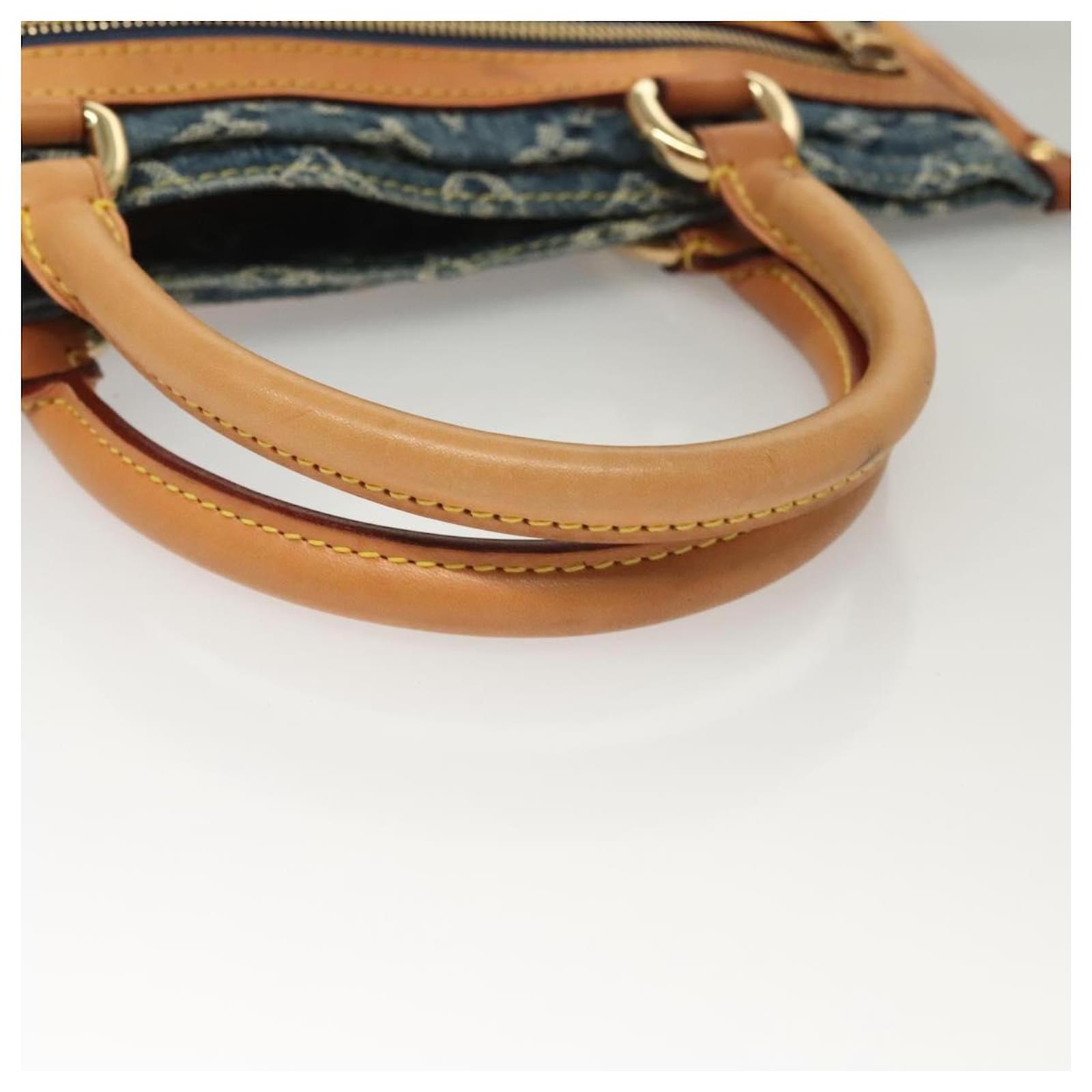 LOUIS VUITTON Monogram Denim Flat Shopper Tote Bag Blue M95018 LV Auth 131093  ref.2368545