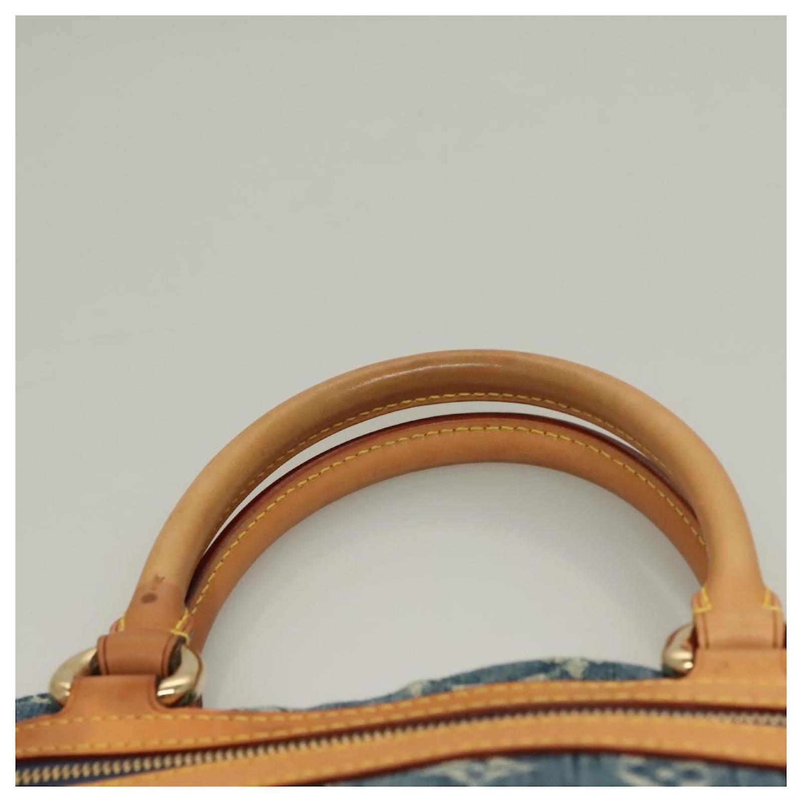 LOUIS VUITTON Monogram Denim Flat Shopper Tote Bag Blue M95018 LV Auth 131093  ref.2368545