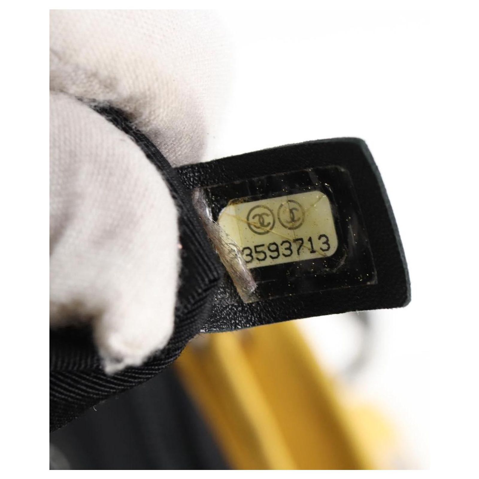 CHANEL Matelasse Backpack Lamb Skin Yellow Silver CC Auth 