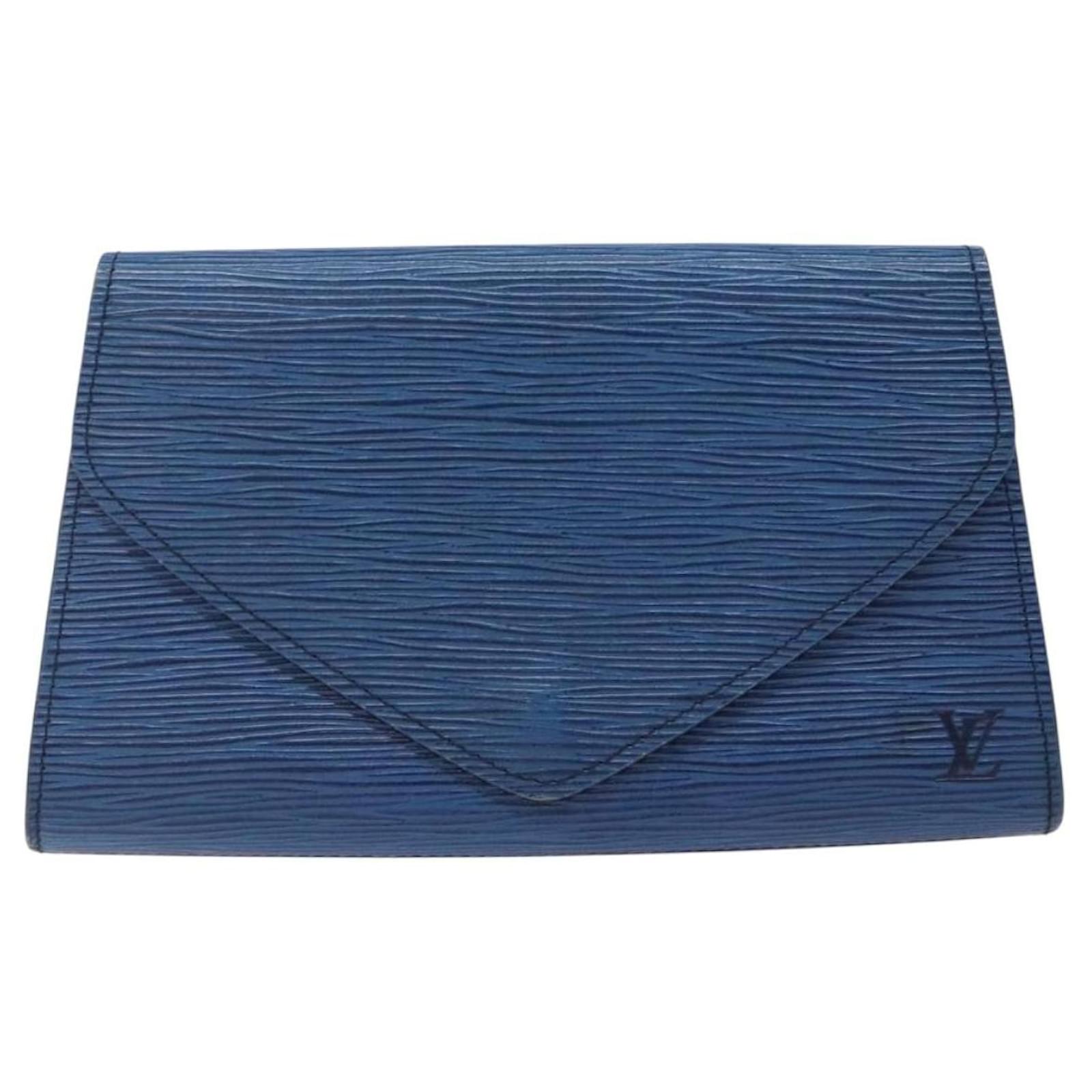 LOUIS VUITTON Epi Art Deco Clutch Bag Blue M52635 LV Auth bs27963 Leather  ref.2370517