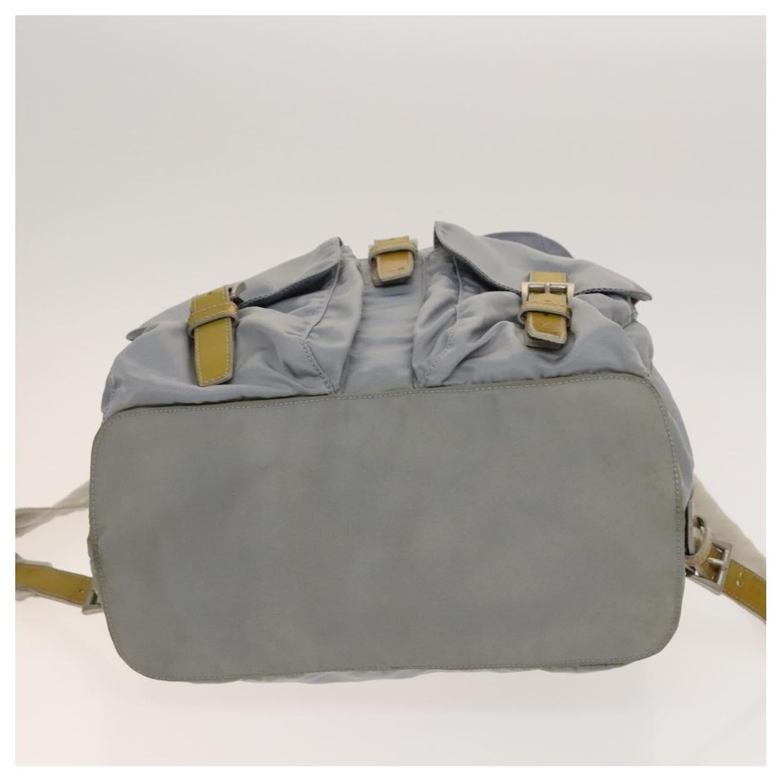 PRADA Backpack Nylon Light Blue Silver Auth 134383 PRADA Backpack Nylon Light Blue Silver Auth 130642 Silvery  main image 3