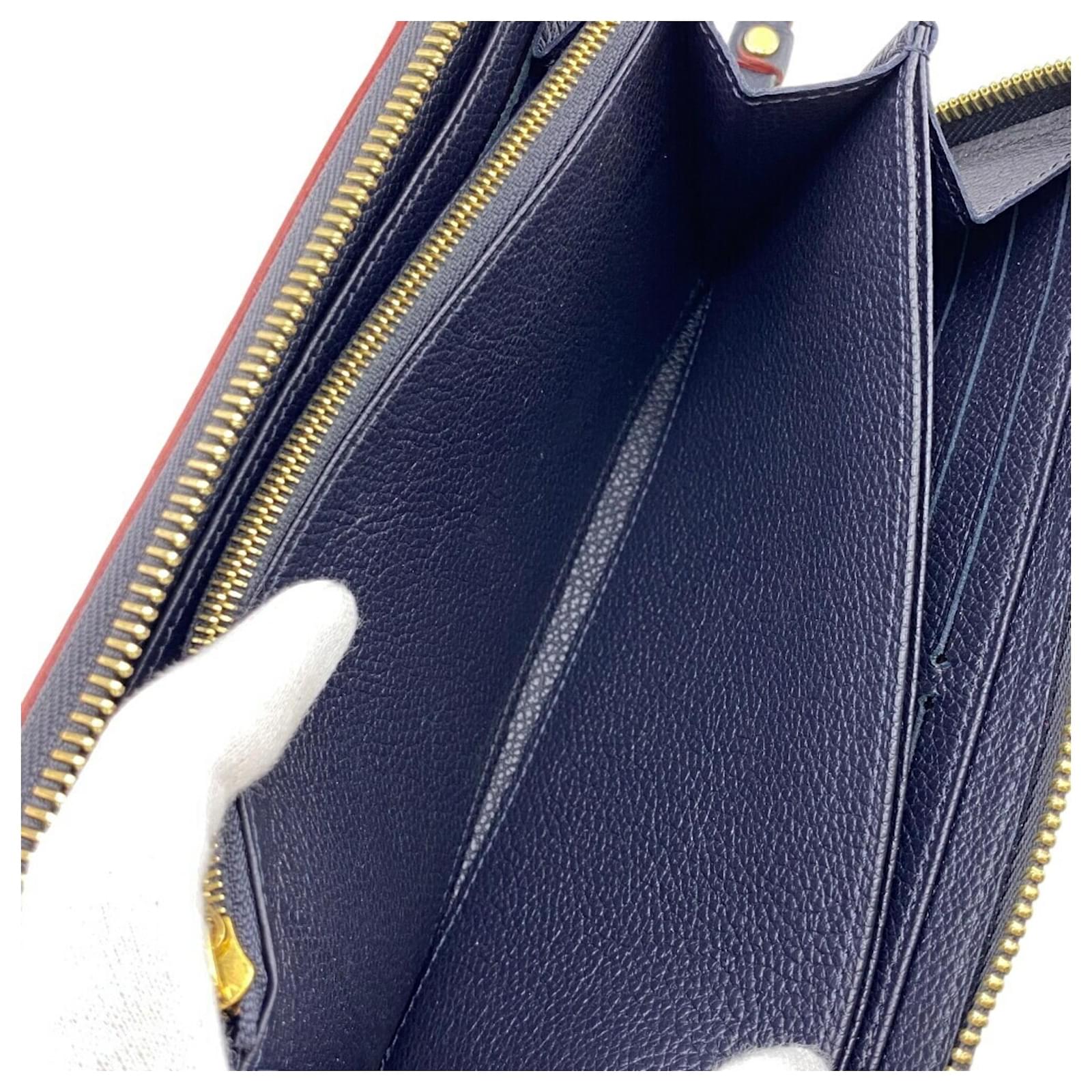 Louis Vuitton Monogram Empreinte Long Wallet Navy blue Cloth  ref.2371723