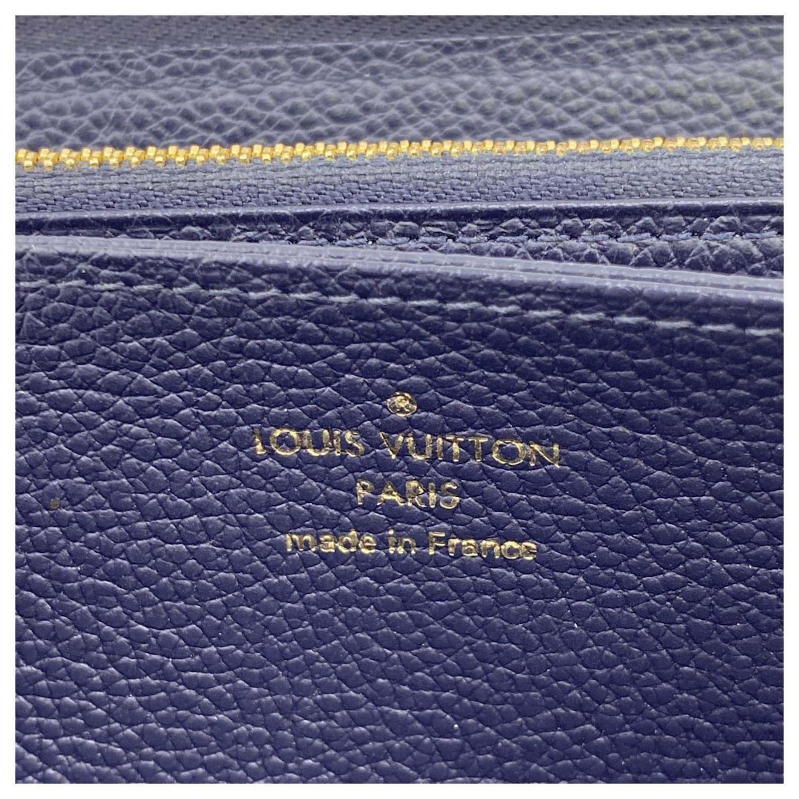 Louis Vuitton Monogram Empreinte Long Wallet Navy blue Cloth  ref.2371723
