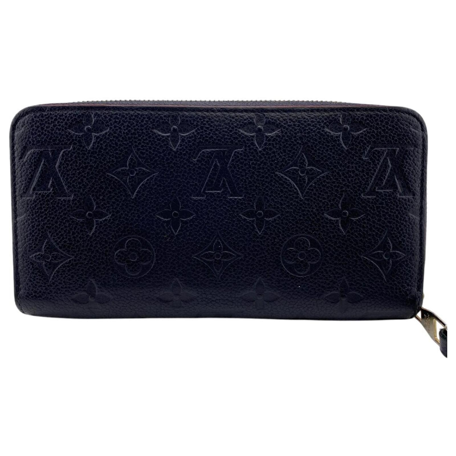 Louis Vuitton Monogram Empreinte Long Wallet Navy blue Cloth  ref.2371723