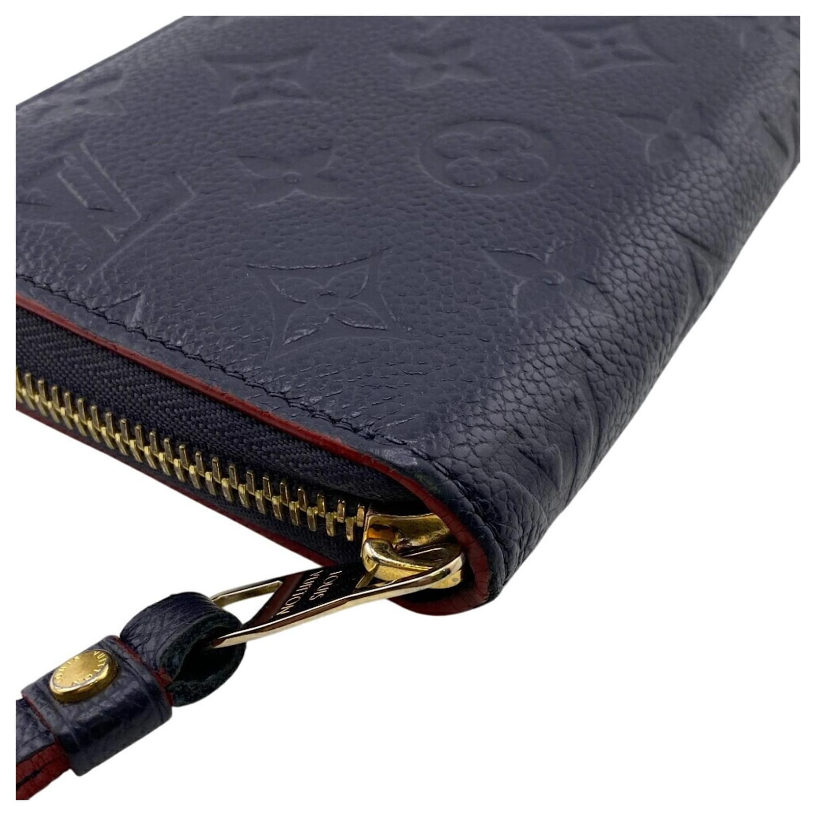 Louis Vuitton Monogram Empreinte Long Wallet Navy blue Cloth  ref.2371723