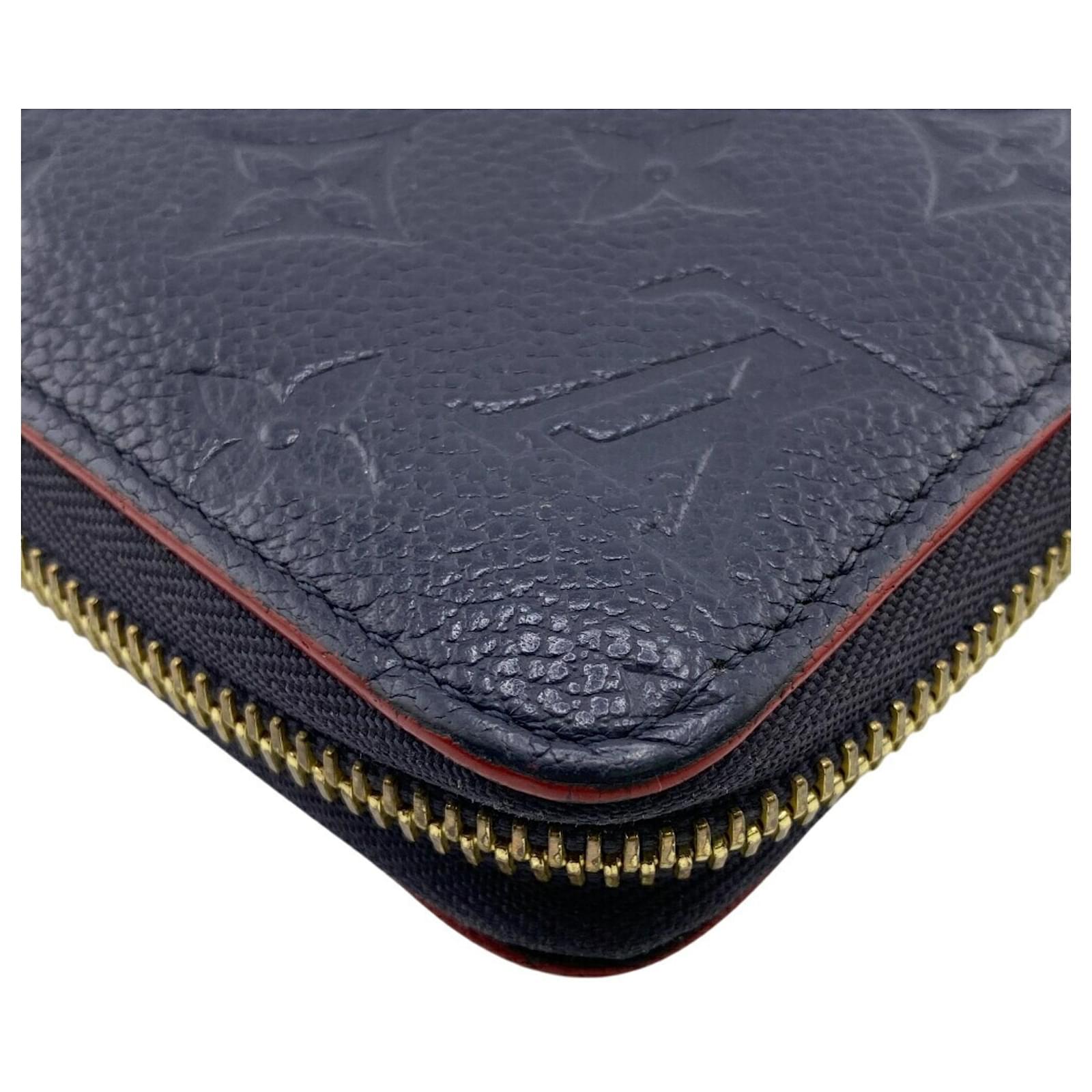 Louis Vuitton Monogram Empreinte Long Wallet Navy blue Cloth  ref.2371723