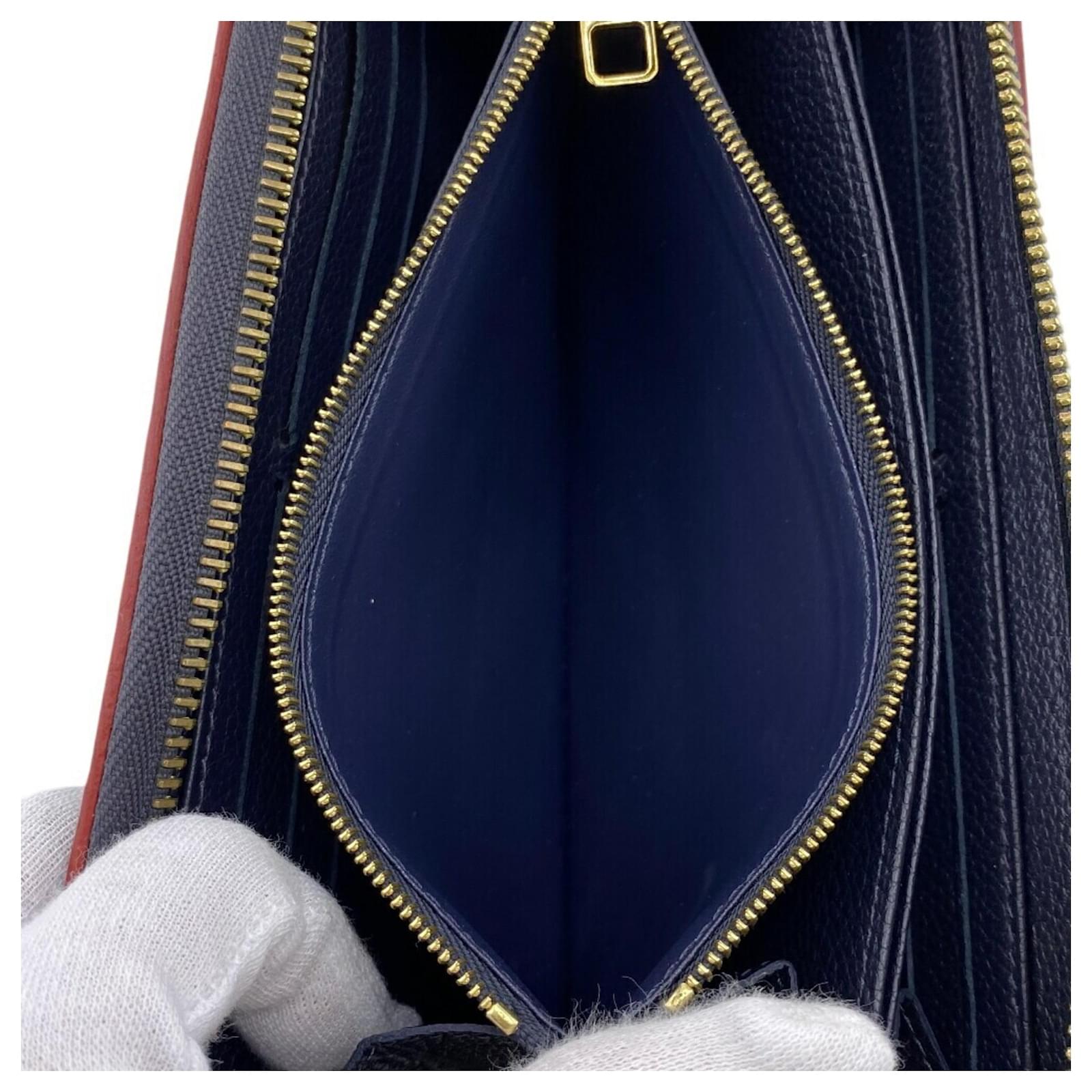 Louis Vuitton Monogram Empreinte Long Wallet Navy blue Cloth  ref.2371723