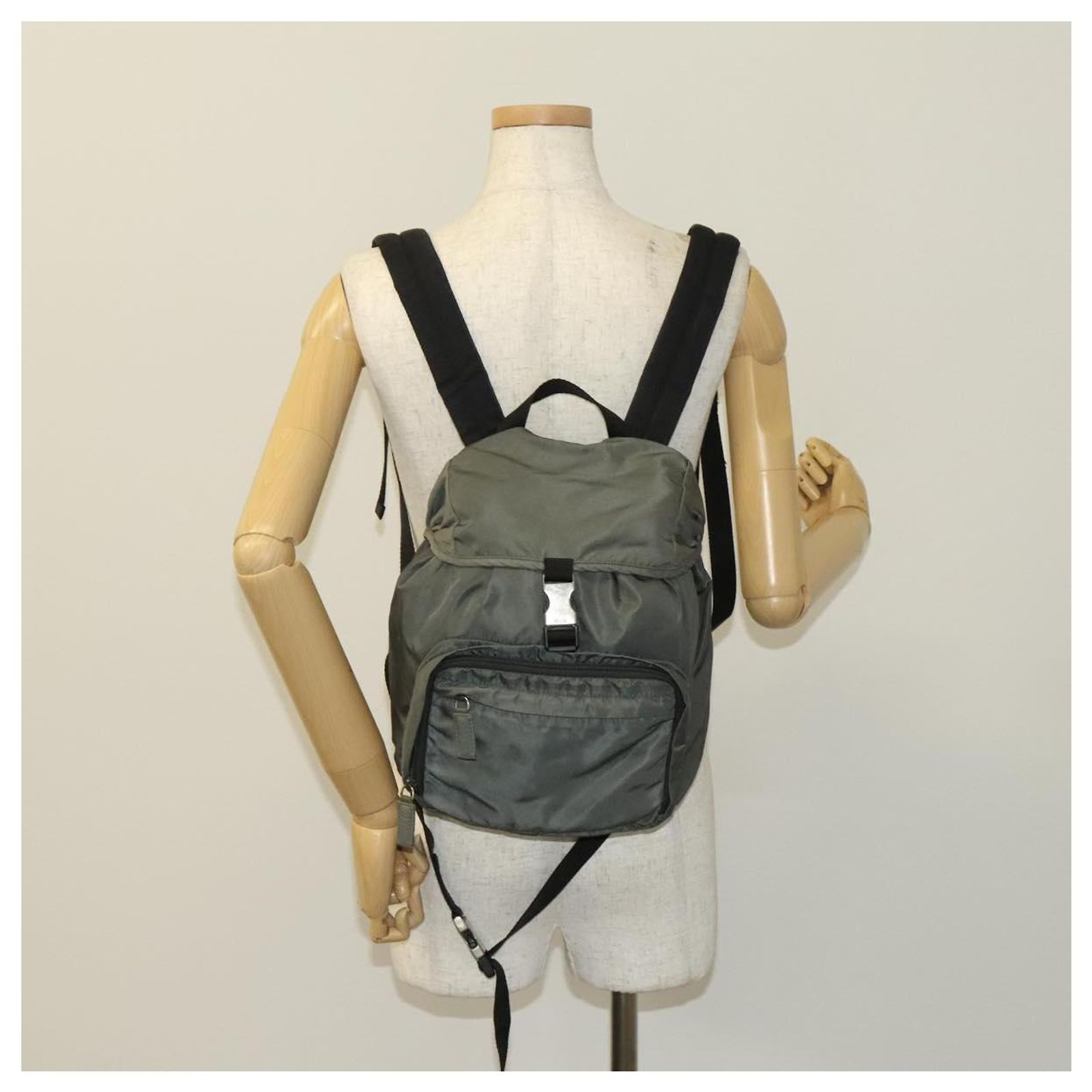 PRADA Backpack Nylon Gray Silver Auth 152731 PRADA Backpack Nylon Light Blue Silver Auth BA5026 | eBay main image 2