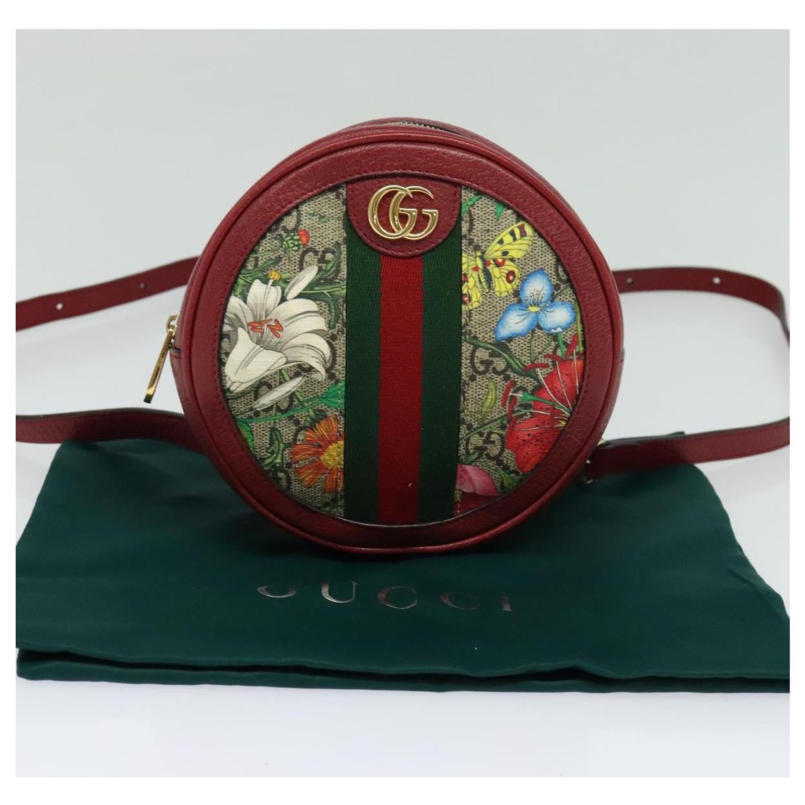 GUCCI GG Supreme Ophidia Web Sherry Line Backpack PVC Beige  display picture 1