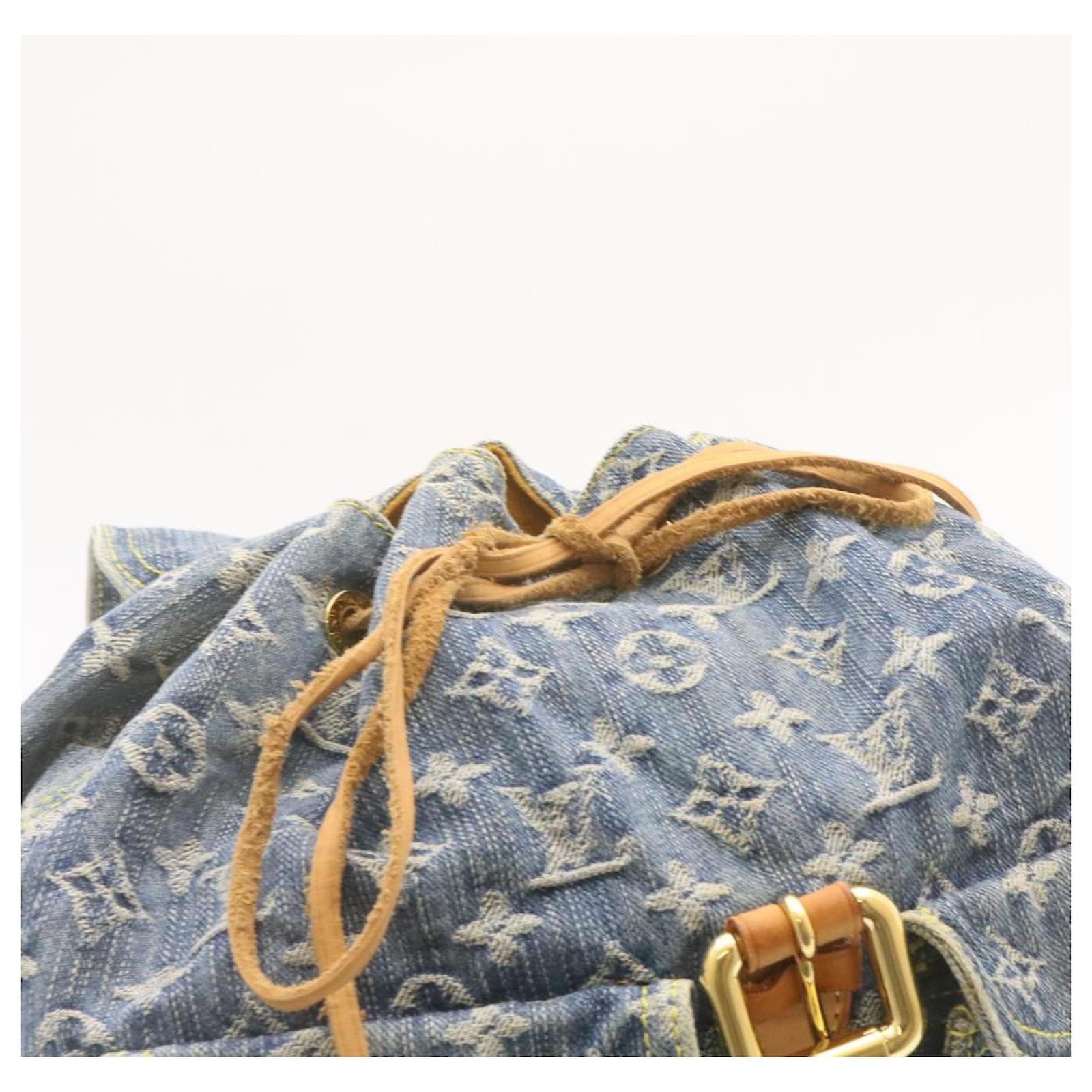 LOUIS VUITTON Monogram Denim Sac a Dos GM Backpack Blue M95056 LV Auth 23405V ref.2374103