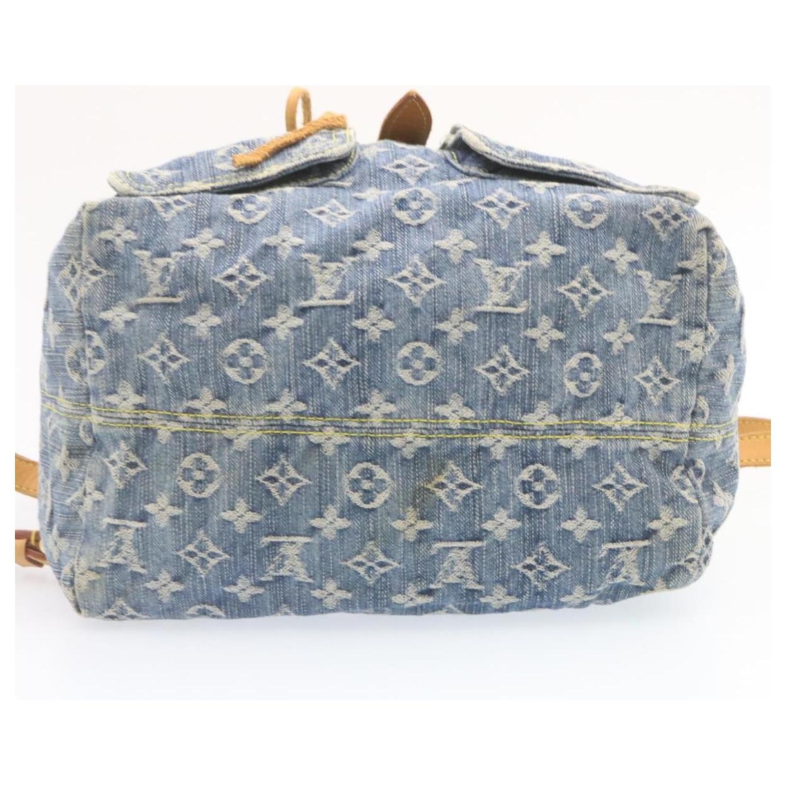 LOUIS VUITTON Monogram Denim Sac a Dos GM Backpack Blue M95056 LV Auth 23405V ref.2374103