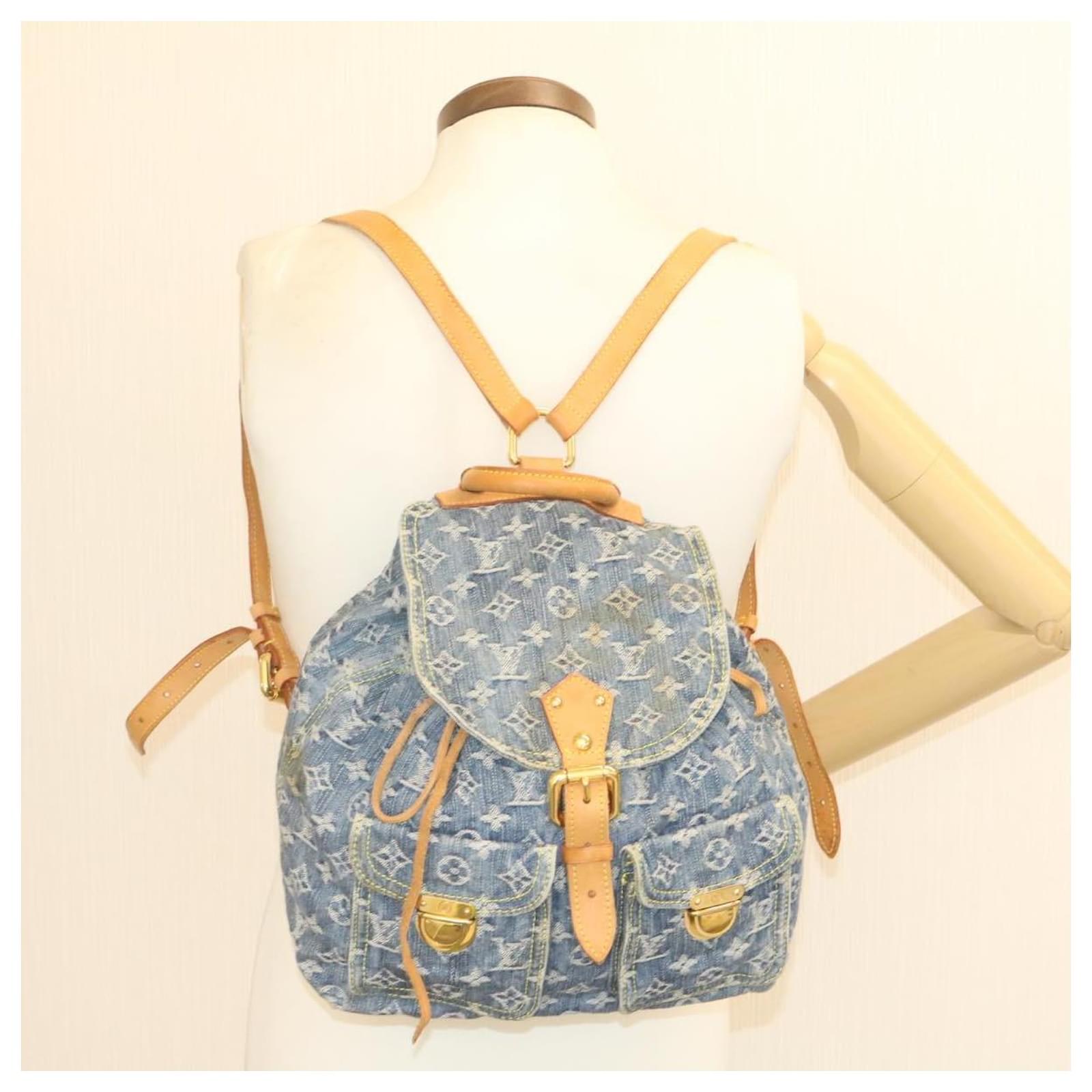 LOUIS VUITTON Monogram Denim Sac a Dos GM Backpack Blue M95056 LV Auth 23405V ref.2374103