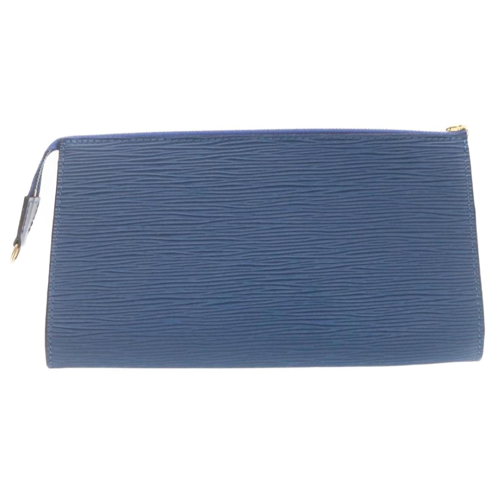 LOUIS VUITTON Epi Pochette Accessoires Pouch Blue M52945 LV Auth 23568AV Leather  ref.2374104
