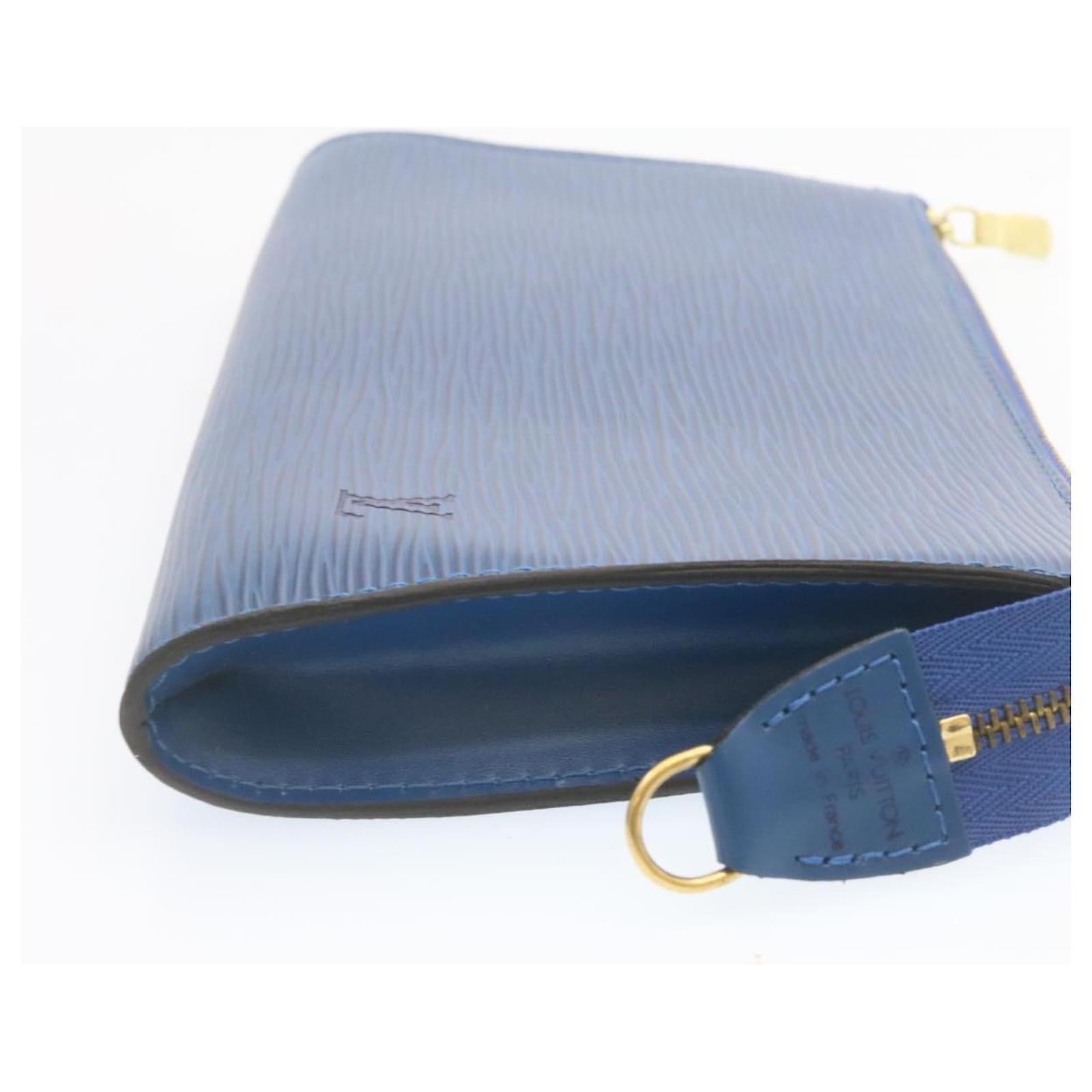 LOUIS VUITTON Epi Pochette Accessoires Pouch Blue M52945 LV Auth 23568AV Leather  ref.2374104