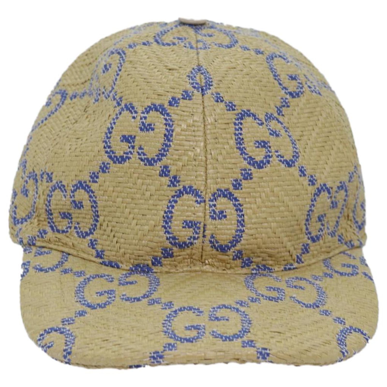 GUCCI Cap GG Canvas Raffia L size Beige 701713 Auth am6474V GUCCI Cap GG Canvas Raffia L size Beige 701713 Auth am6474V  main image 3