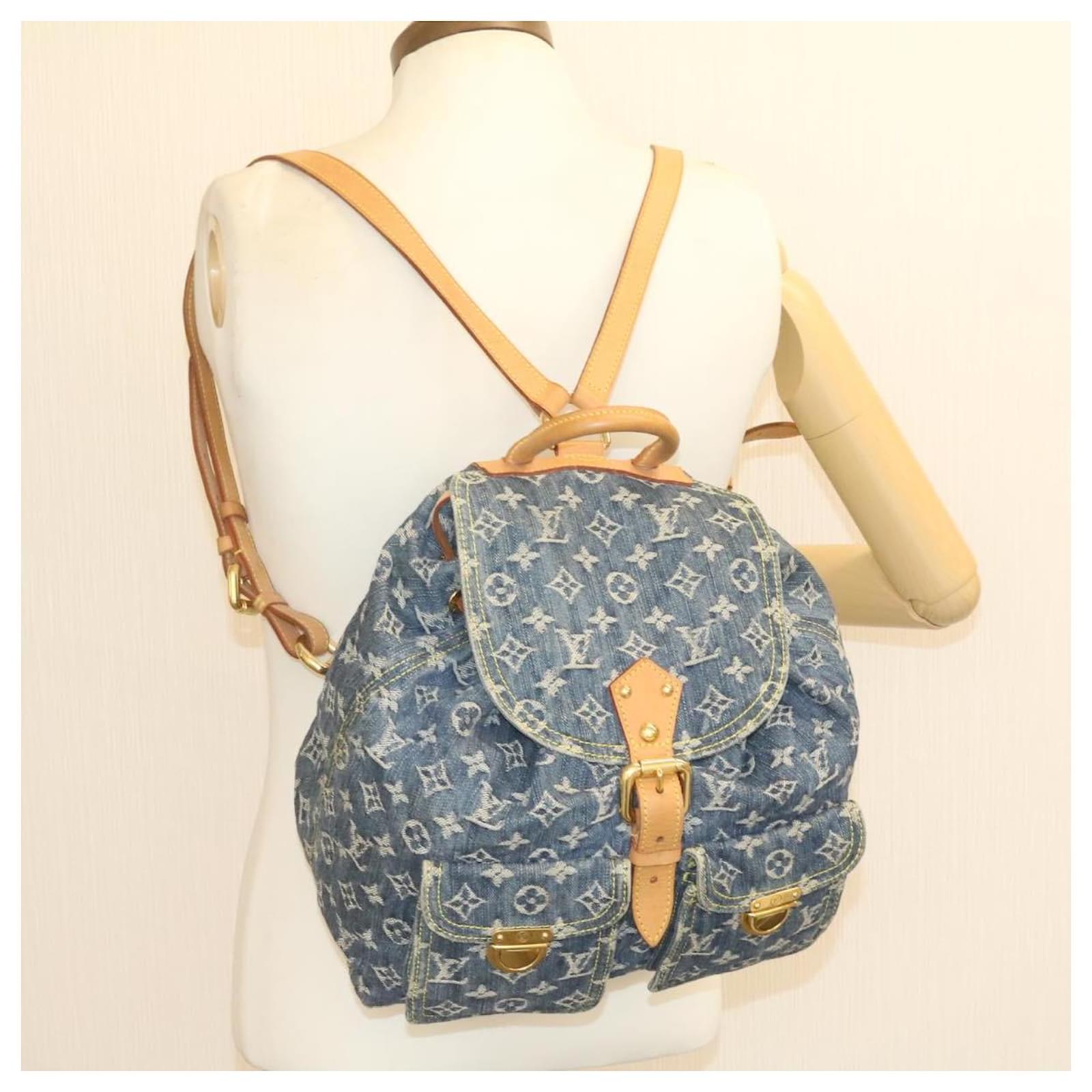 LOUIS VUITTON Monogram Denim Sac A Dos GM Backpack Blue M95056 LV Auth 23330AM ref.2374769