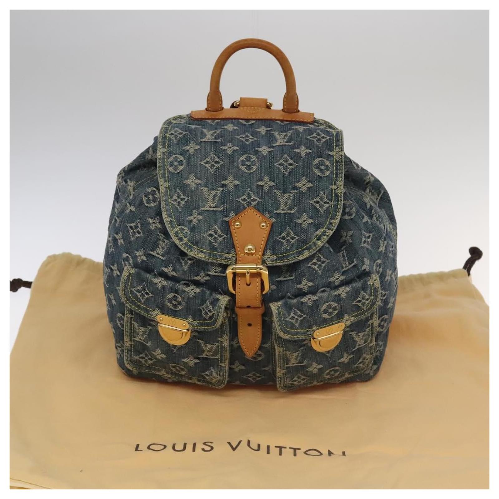 LOUIS VUITTON Monogram Denim Sac A DosGM Backpack Blue M95056 LV Auth 106296AV ref.2375154