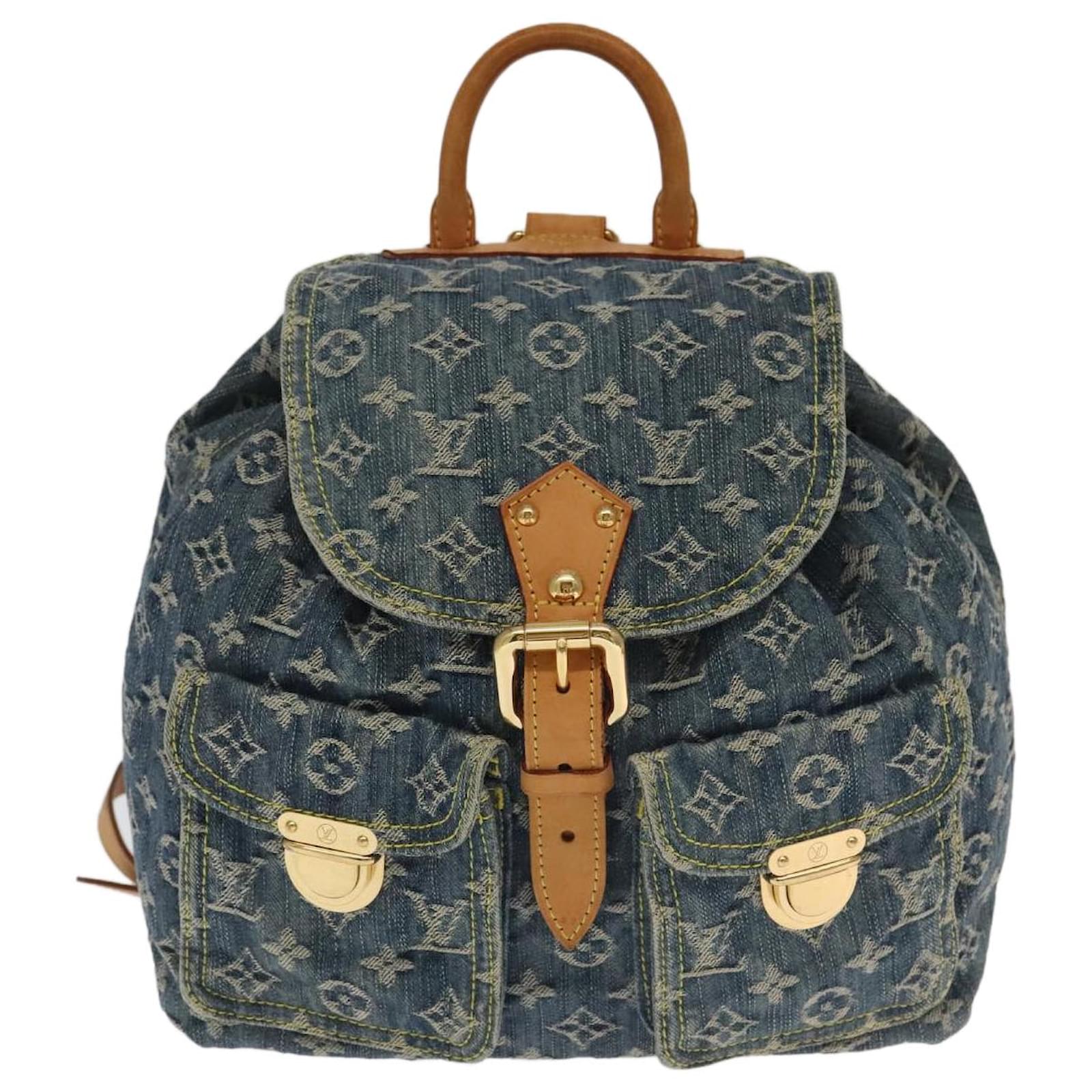 LOUIS VUITTON Monogram Denim Sac A DosGM Backpack Blue M95056 LV Auth 106296AV ref.2375154