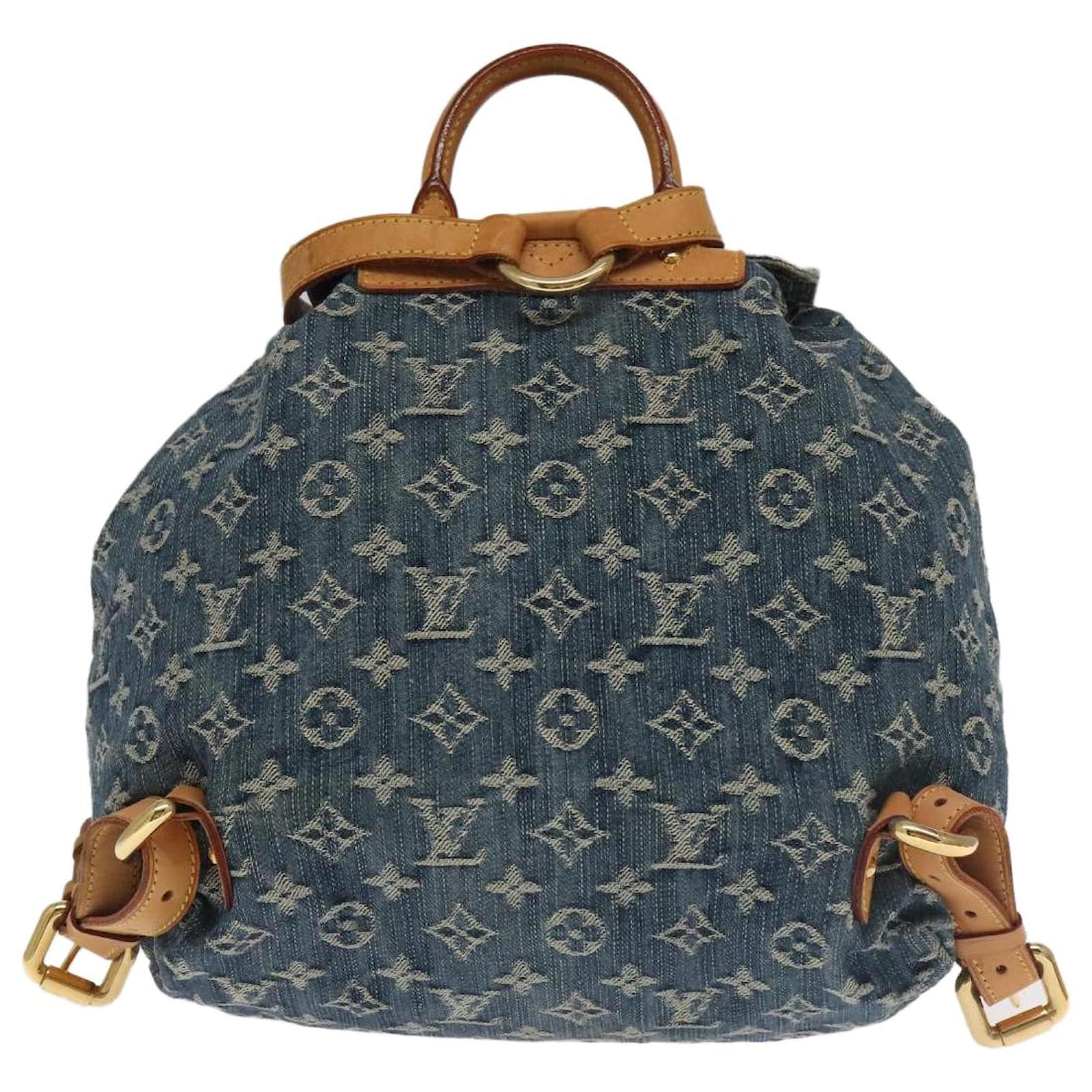 LOUIS VUITTON Monogram Denim Sac A DosGM Backpack Blue M95056 LV Auth 106296AV ref.2375154