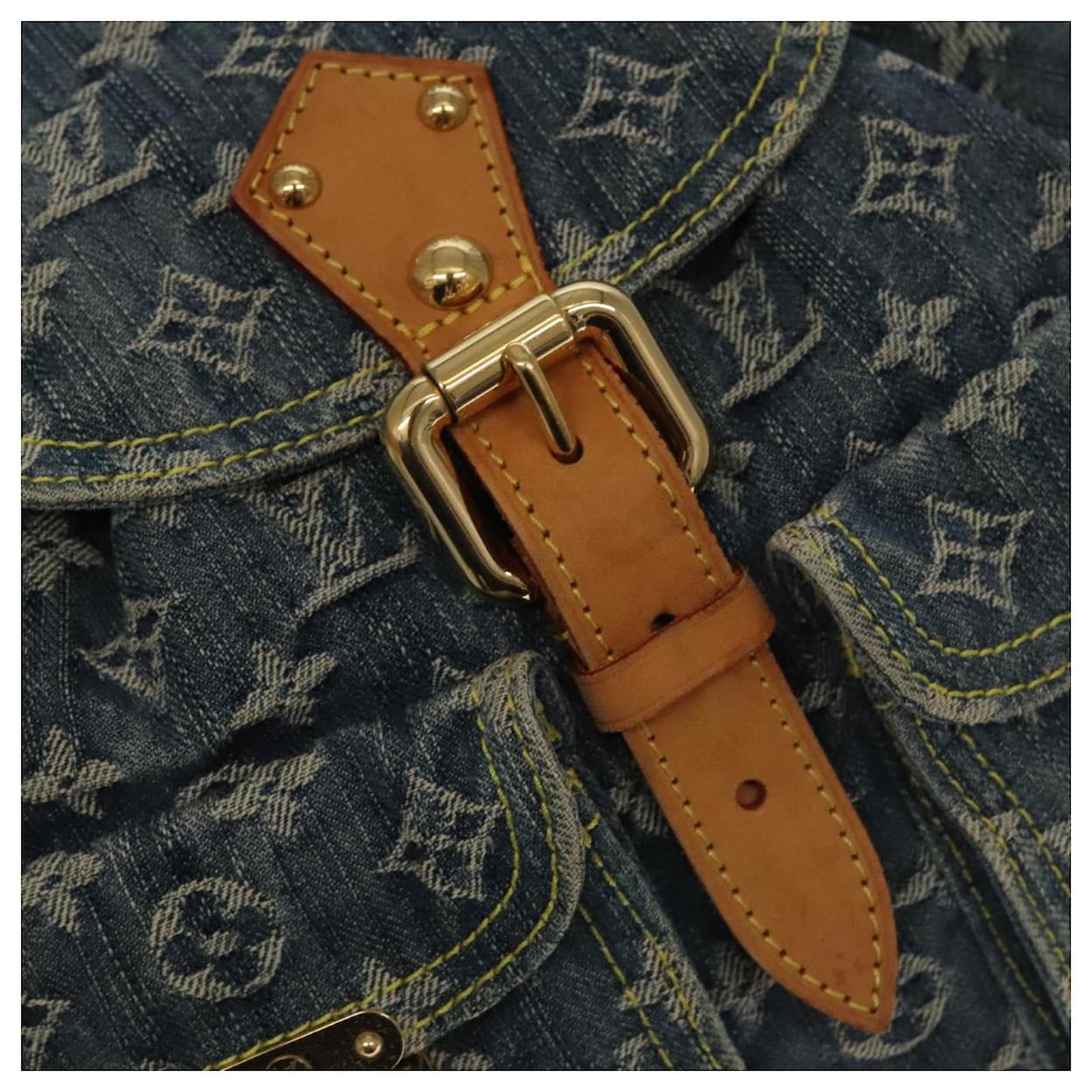 LOUIS VUITTON Monogram Denim Sac A DosGM Backpack Blue M95056 LV Auth 106296AV ref.2375154