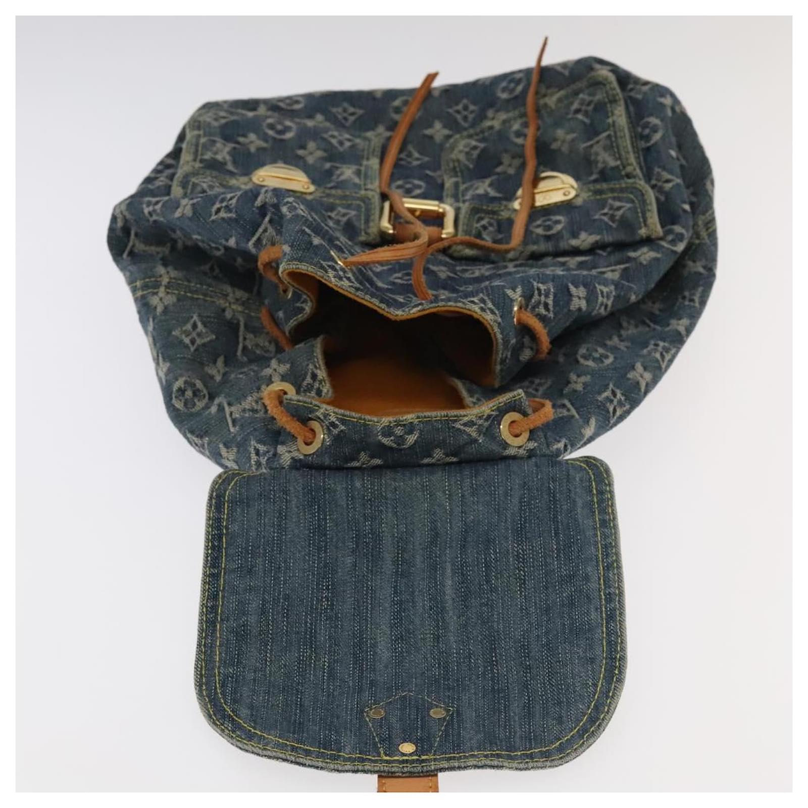 LOUIS VUITTON Monogram Denim Sac A DosGM Backpack Blue M95056 LV Auth 106296AV ref.2375154