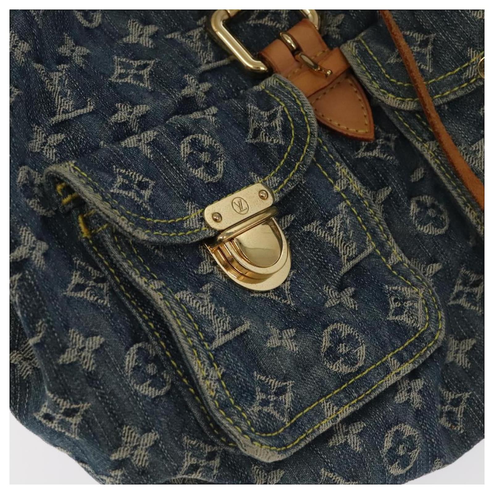 LOUIS VUITTON Monogram Denim Sac A DosGM Backpack Blue M95056 LV Auth 106296AV ref.2375154