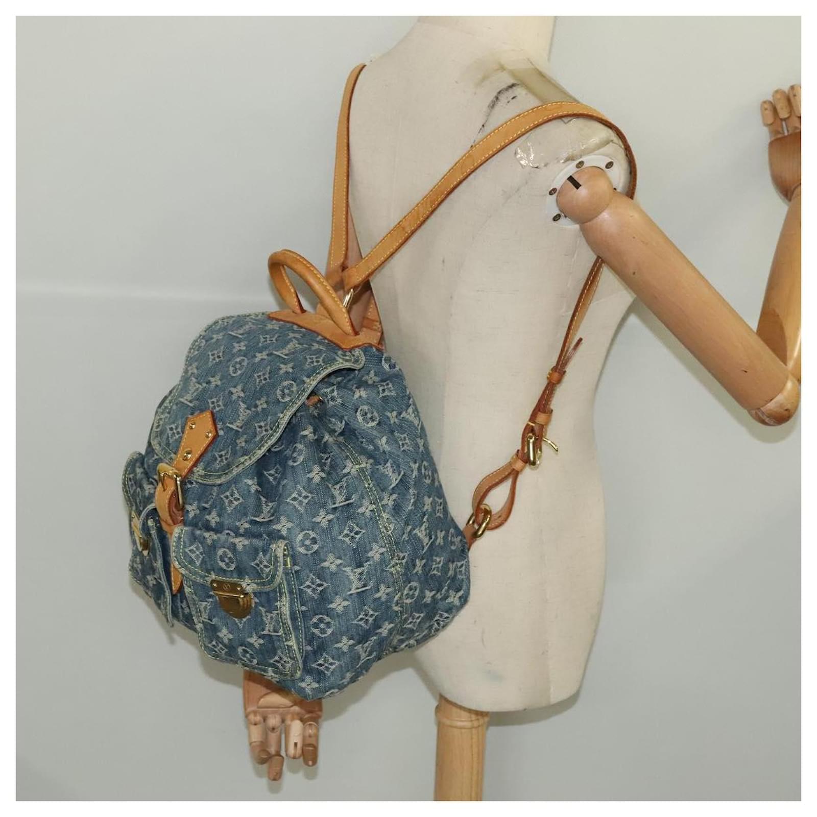 LOUIS VUITTON Monogram Denim Sac A DosGM Backpack Blue M95056 LV Auth 106296AV ref.2375154