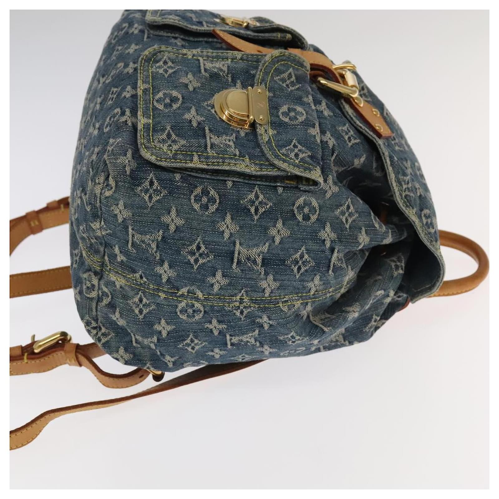 LOUIS VUITTON Monogram Denim Sac A DosGM Backpack Blue M95056 LV Auth 106296AV ref.2375154
