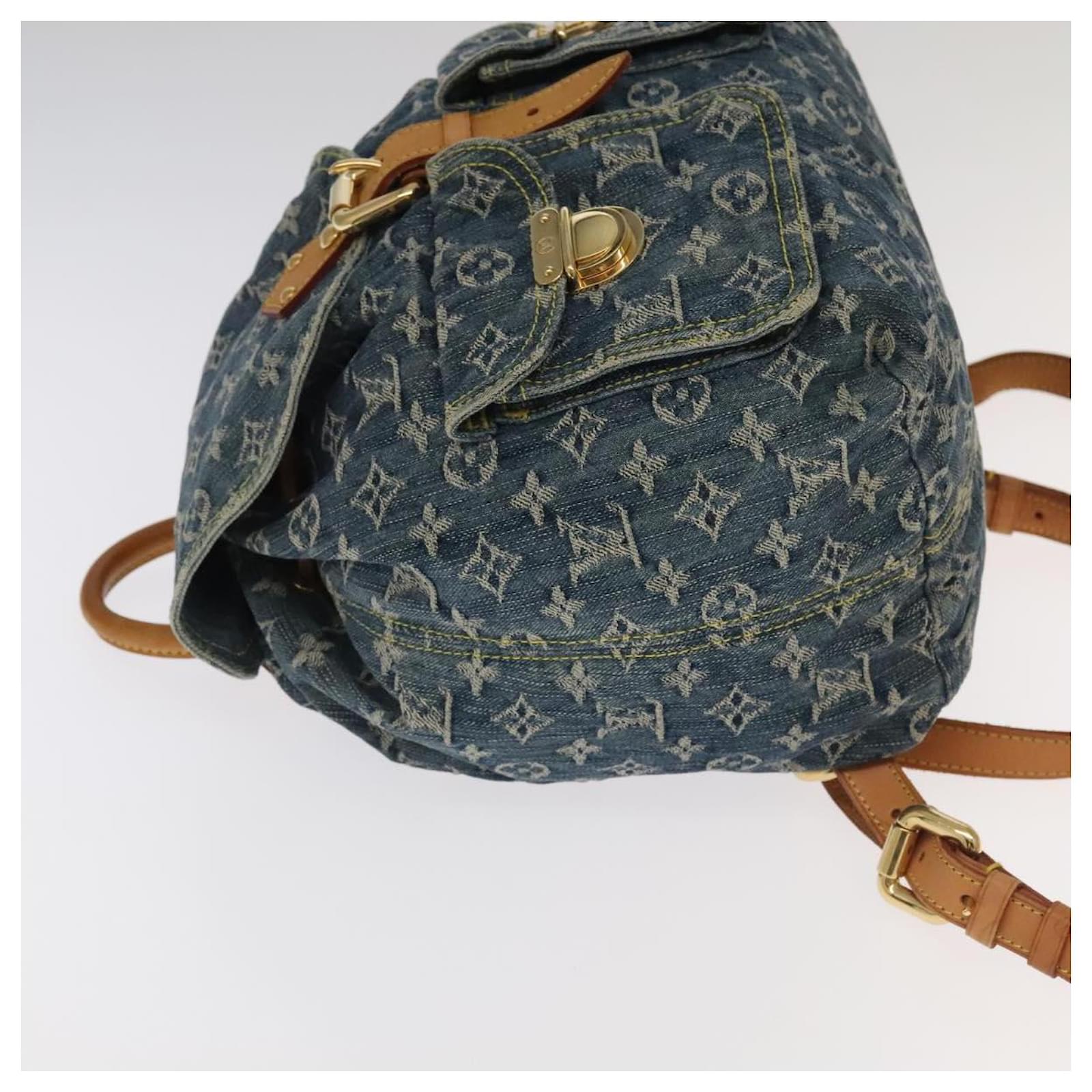 LOUIS VUITTON Monogram Denim Sac A DosGM Backpack Blue M95056 LV Auth 106296AV ref.2375154