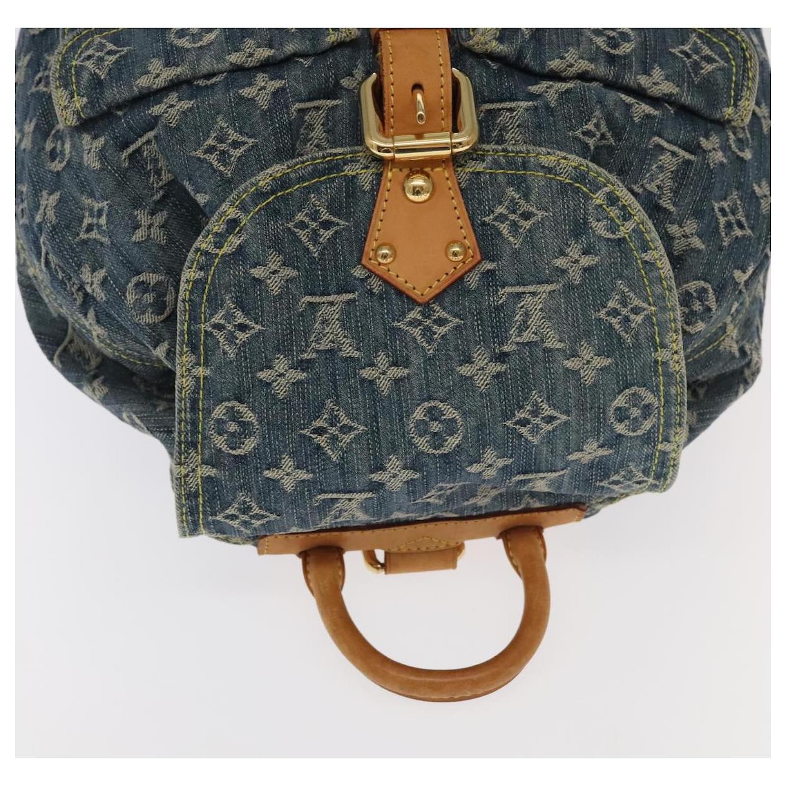 LOUIS VUITTON Monogram Denim Sac A DosGM Backpack Blue M95056 LV Auth 106296AV ref.2375154