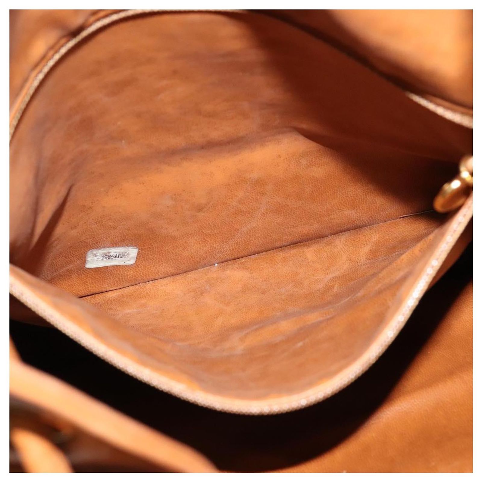 CHANEL Matelasse Backpack Canvas Leather Brown Gold CC Auth  display picture 2