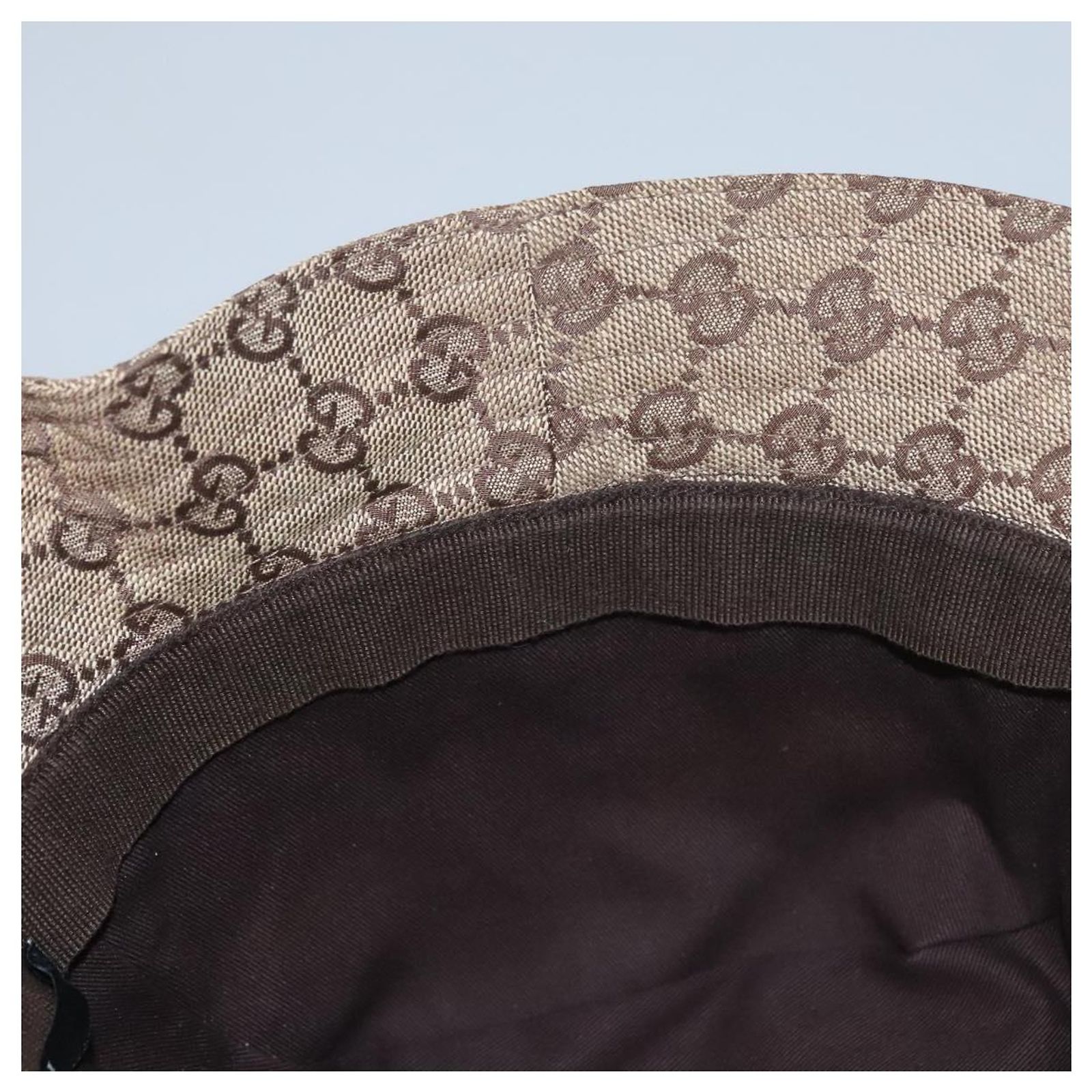 GUCCI GG Canvas Bucket Hat Web Sherry Line L Beige Green Red  display picture 1