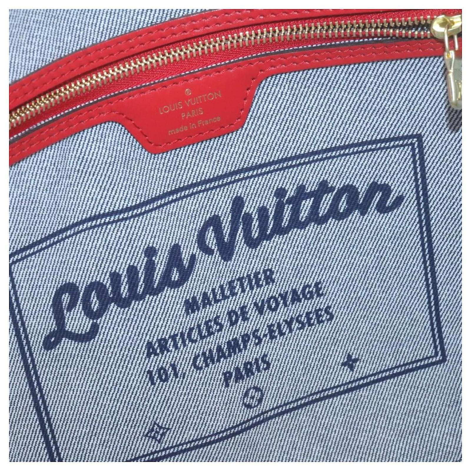 LOUIS VUITTON Monogram Denim Neverfull MM Tote Bag Blue M44981 LV Auth 22325S Cloth  ref.2375838