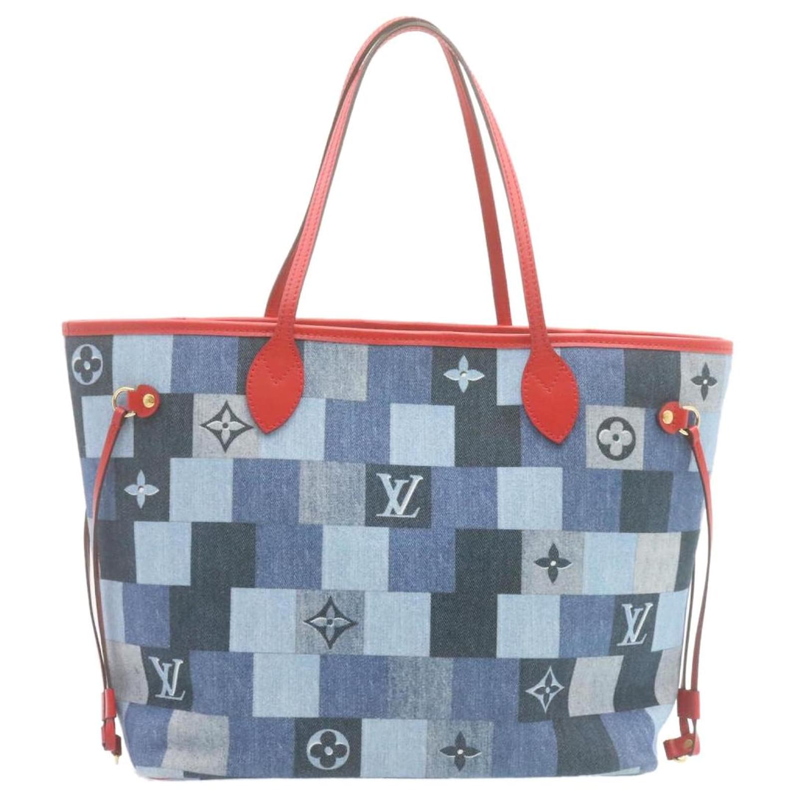 LOUIS VUITTON Monogram Denim Neverfull MM Tote Bag Blue M44981 LV Auth 22325S Cloth  ref.2375838