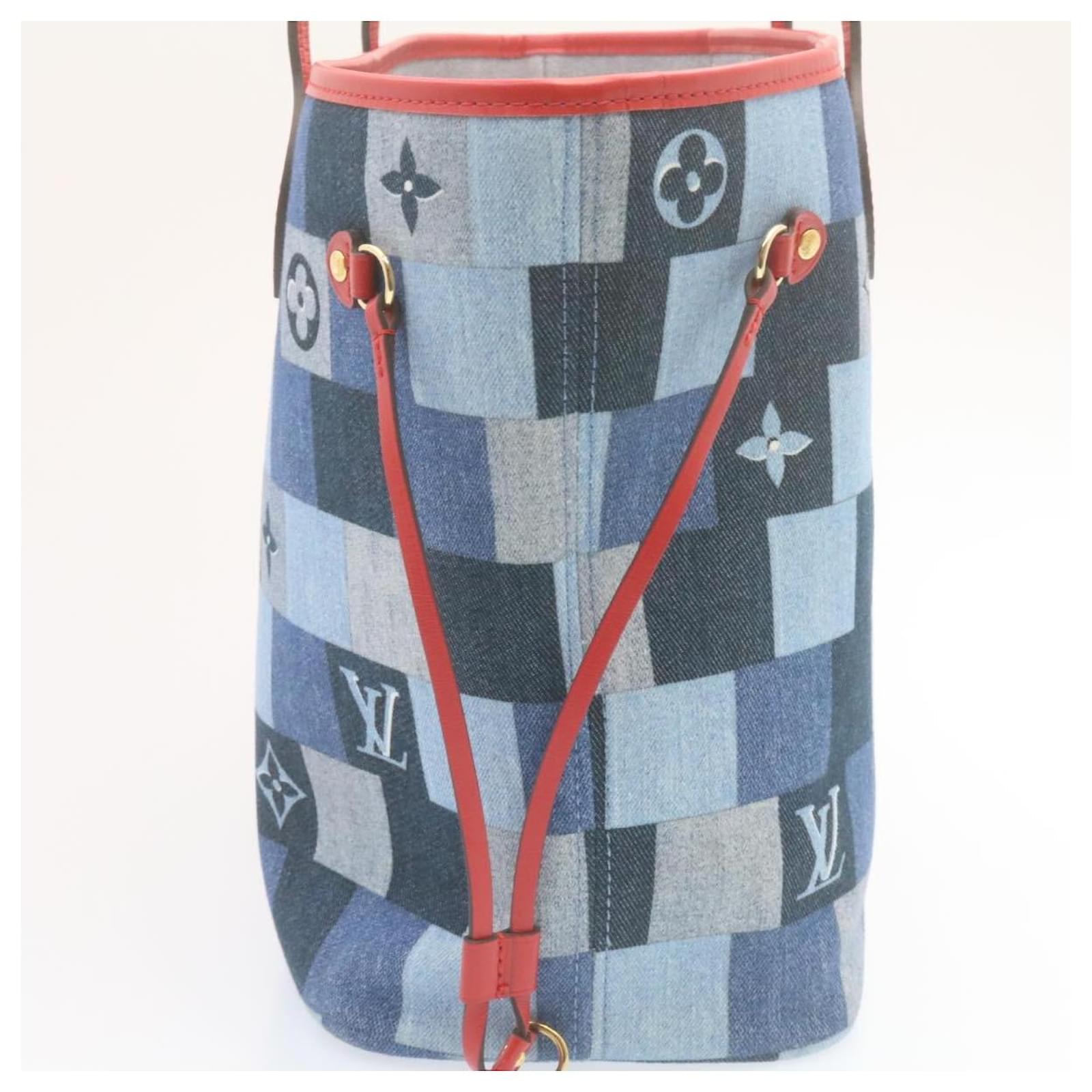 LOUIS VUITTON Monogram Denim Neverfull MM Tote Bag Blue M44981 LV Auth 22325S Cloth  ref.2375838