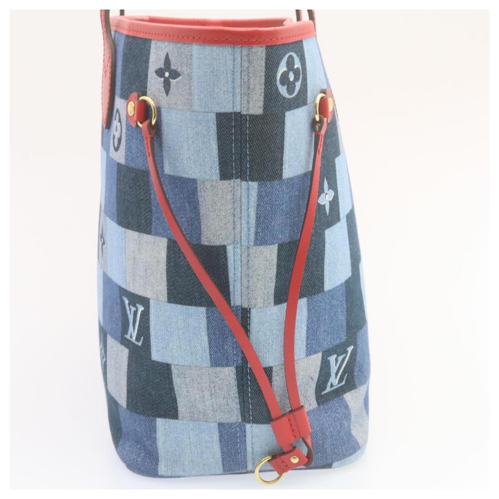 LOUIS VUITTON Monogram Denim Neverfull MM Tote Bag Blue M44981 LV Auth 22325S Cloth  ref.2375838