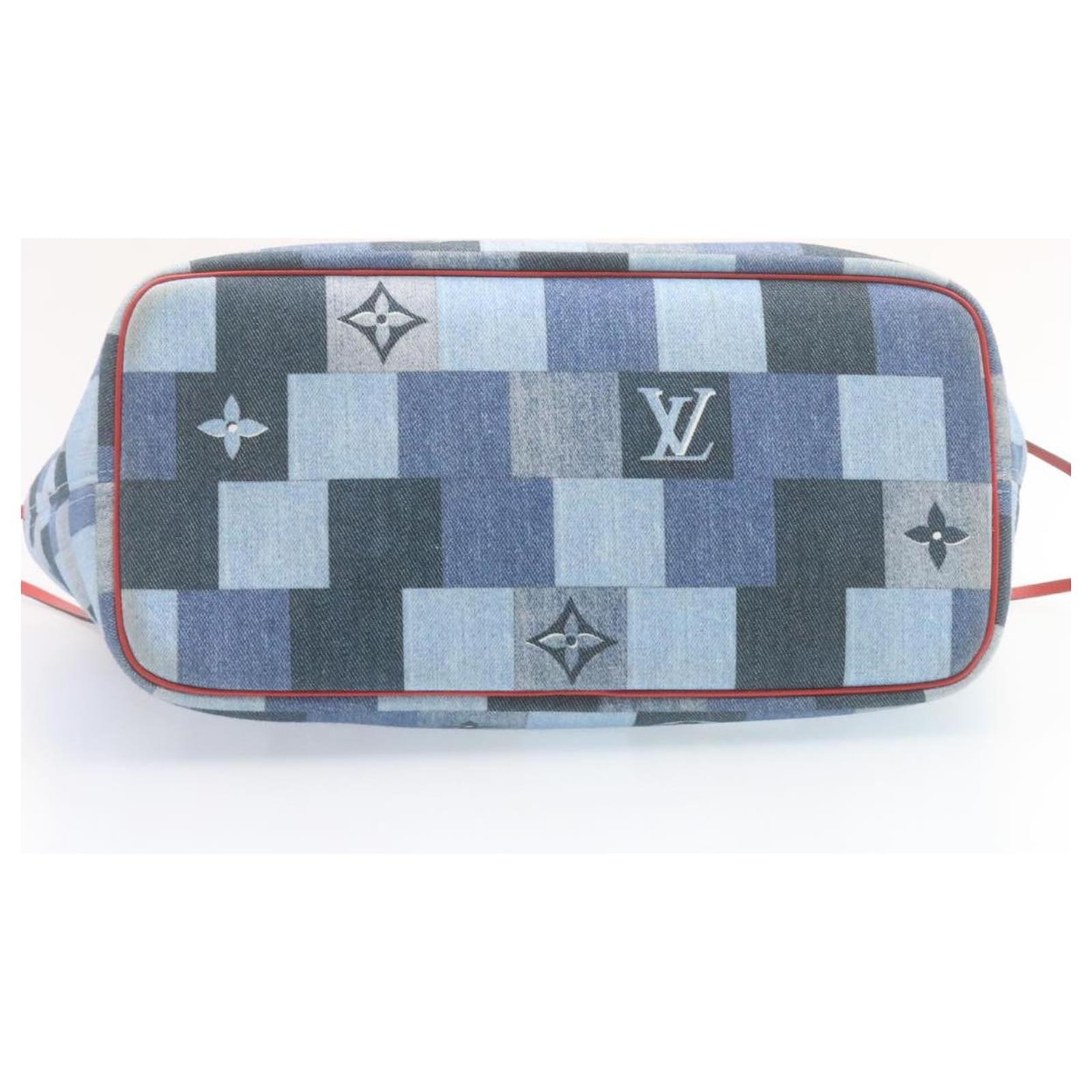 LOUIS VUITTON Monogram Denim Neverfull MM Tote Bag Blue M44981 LV Auth 22325S Cloth  ref.2375838