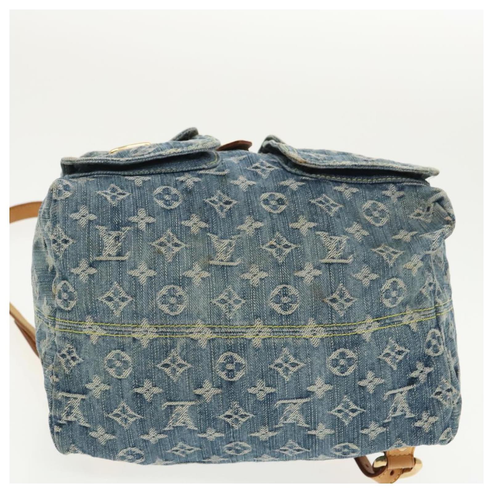 LOUIS VUITTON Monogram Denim Sac A DosGM Backpack Blue M95056 LV Auth 99599 ref.2376013