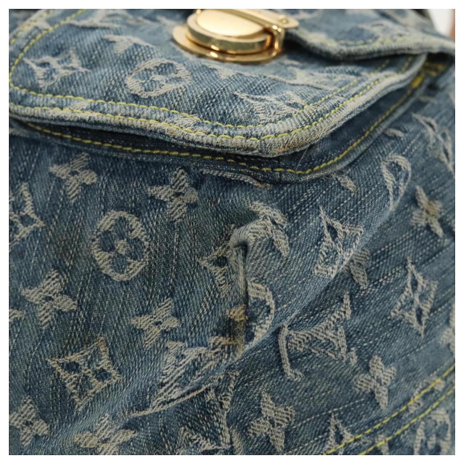 LOUIS VUITTON Monogram Denim Sac A DosGM Backpack Blue M95056 LV Auth 99599 ref.2376013