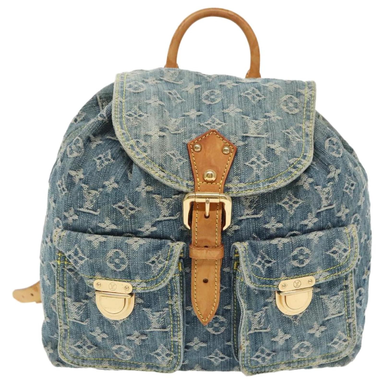 LOUIS VUITTON Monogram Denim Sac A DosGM Backpack Blue M95056 LV Auth 99599 ref.2376013