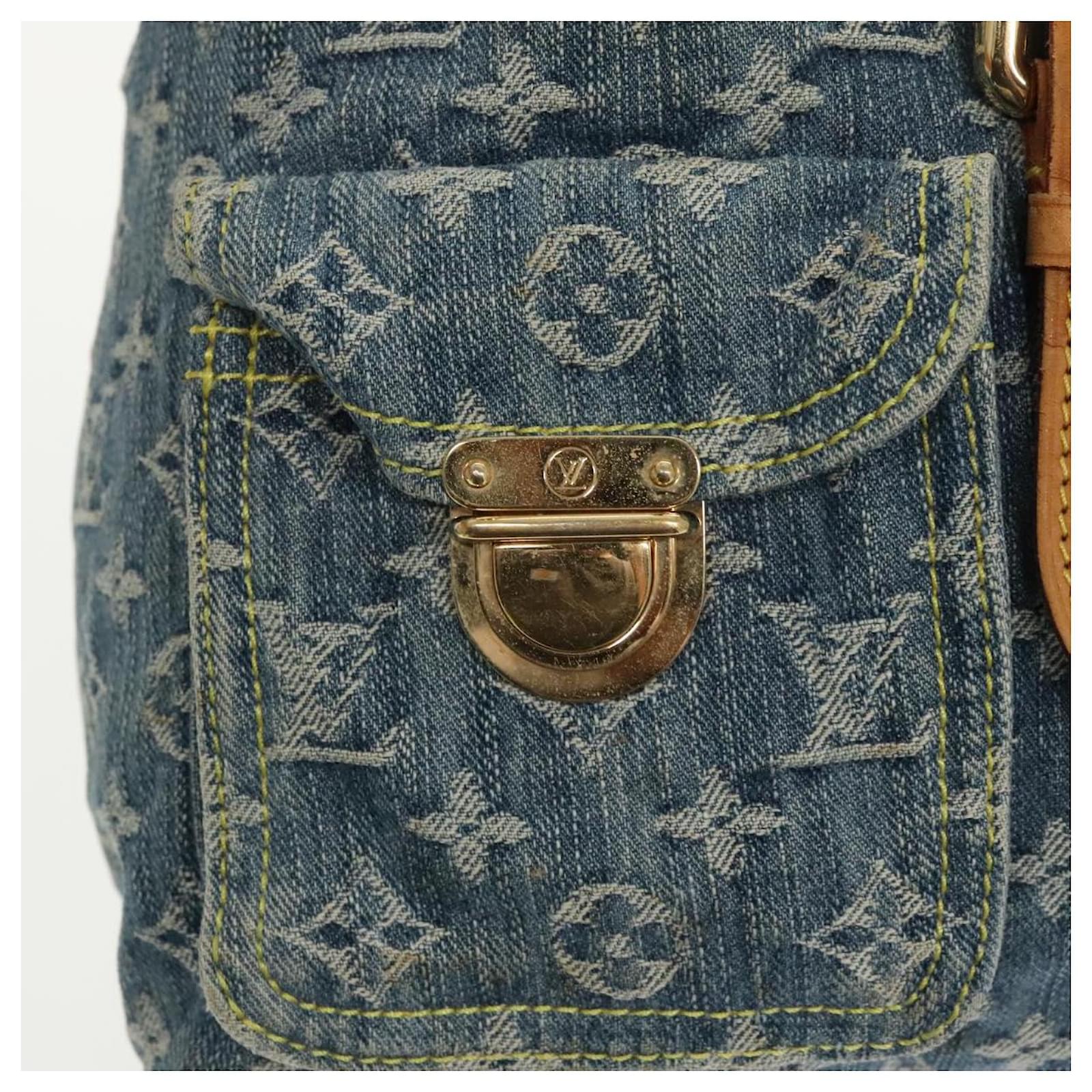 LOUIS VUITTON Monogram Denim Sac A DosGM Backpack Blue M95056 LV Auth 99599 ref.2376013