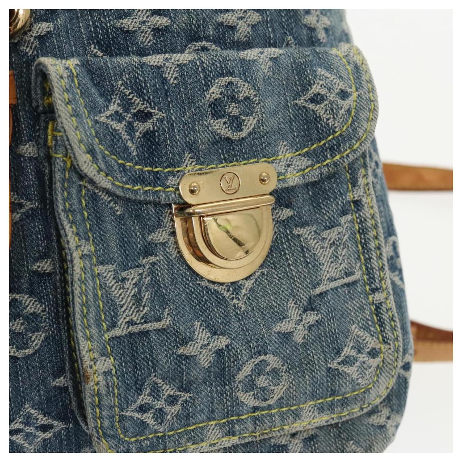 LOUIS VUITTON Monogram Denim Sac A DosGM Backpack Blue M95056 LV Auth 99599 ref.2376013