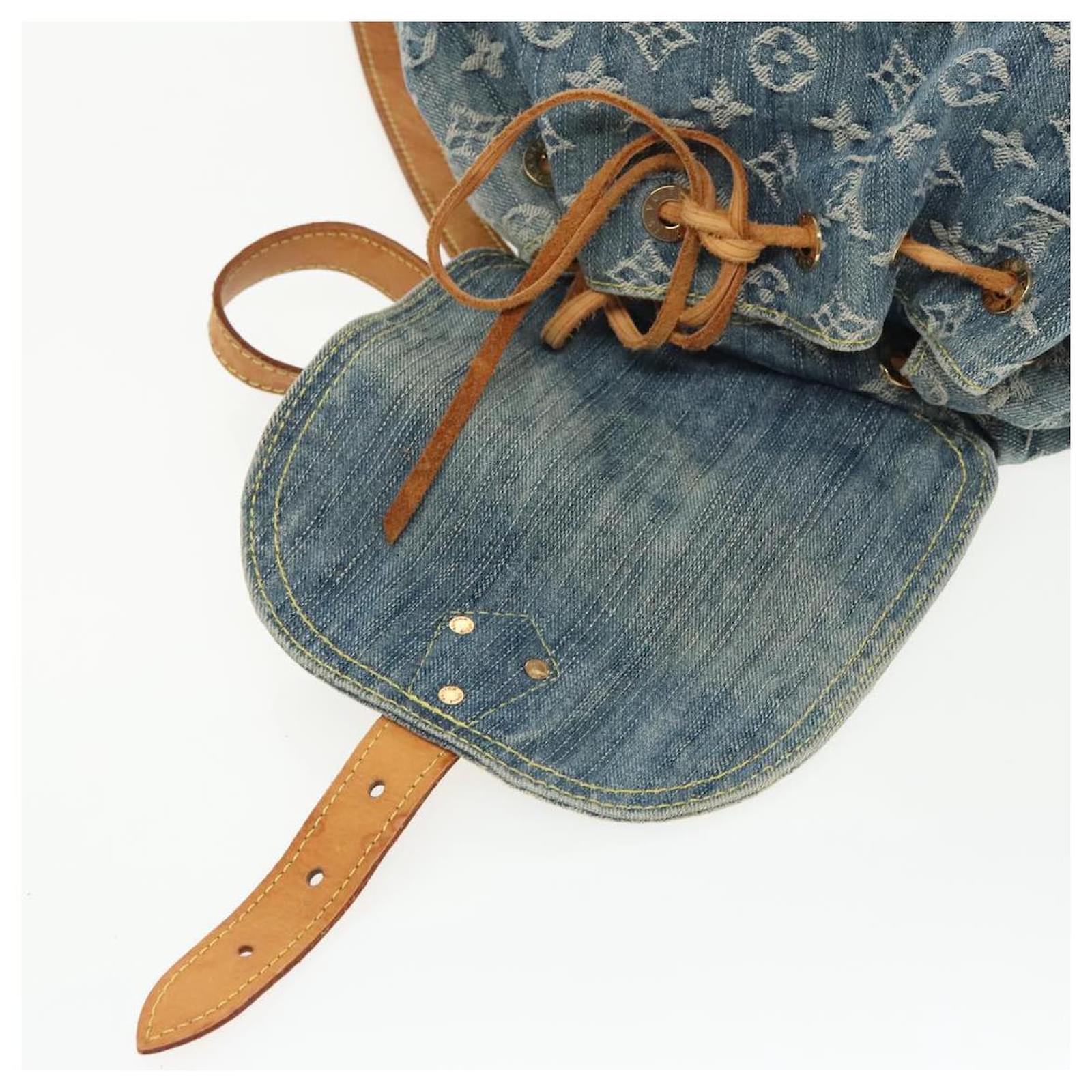 LOUIS VUITTON Monogram Denim Sac A DosGM Backpack Blue M95056 LV Auth 99599 ref.2376013