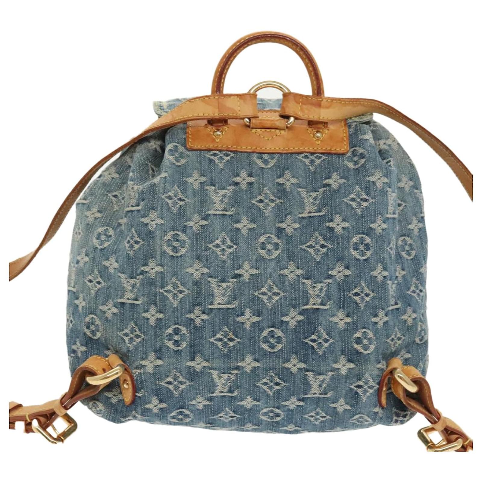 LOUIS VUITTON Monogram Denim Sac A DosGM Backpack Blue M95056 LV Auth 99599 ref.2376013