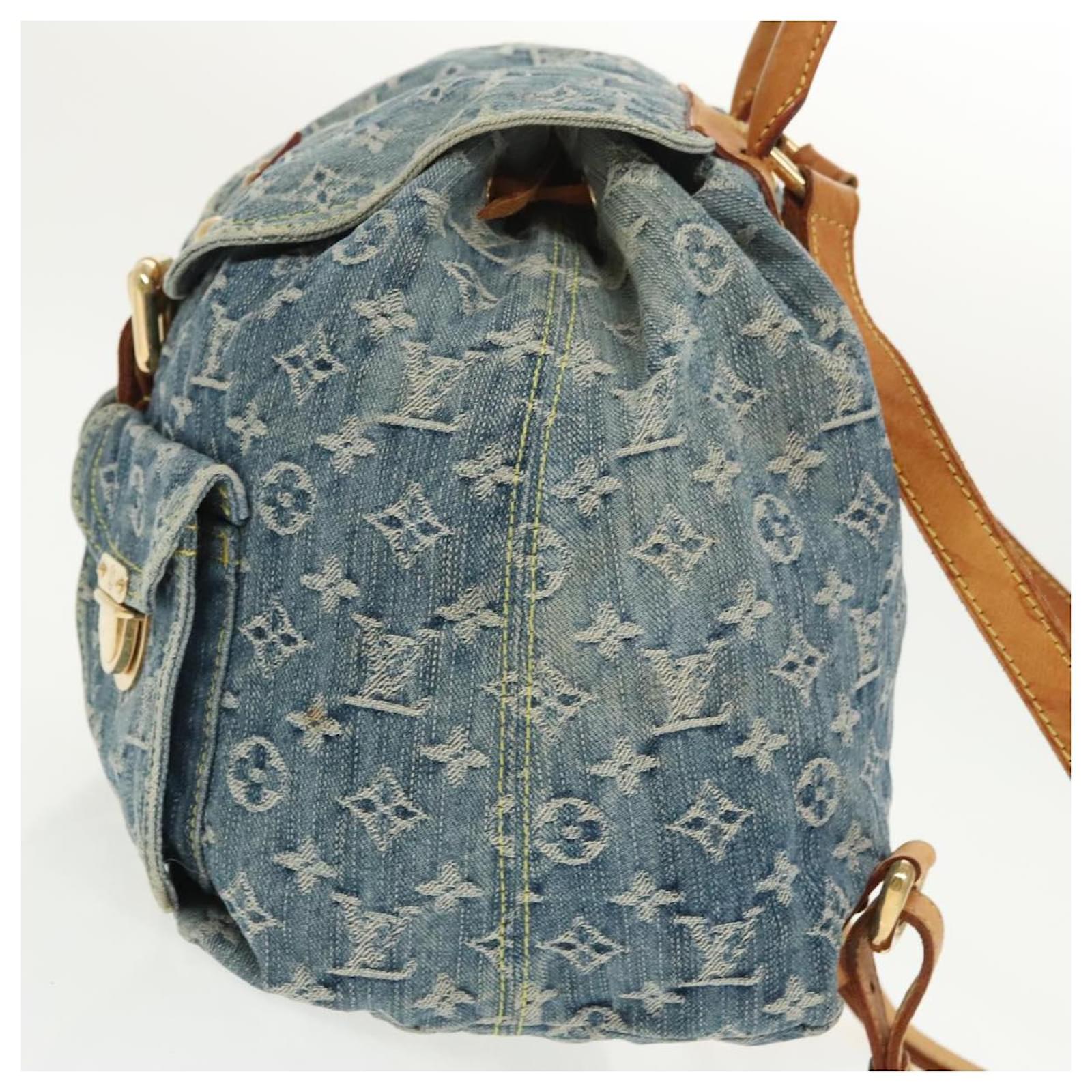 LOUIS VUITTON Monogram Denim Sac A DosGM Backpack Blue M95056 LV Auth 99599 ref.2376013