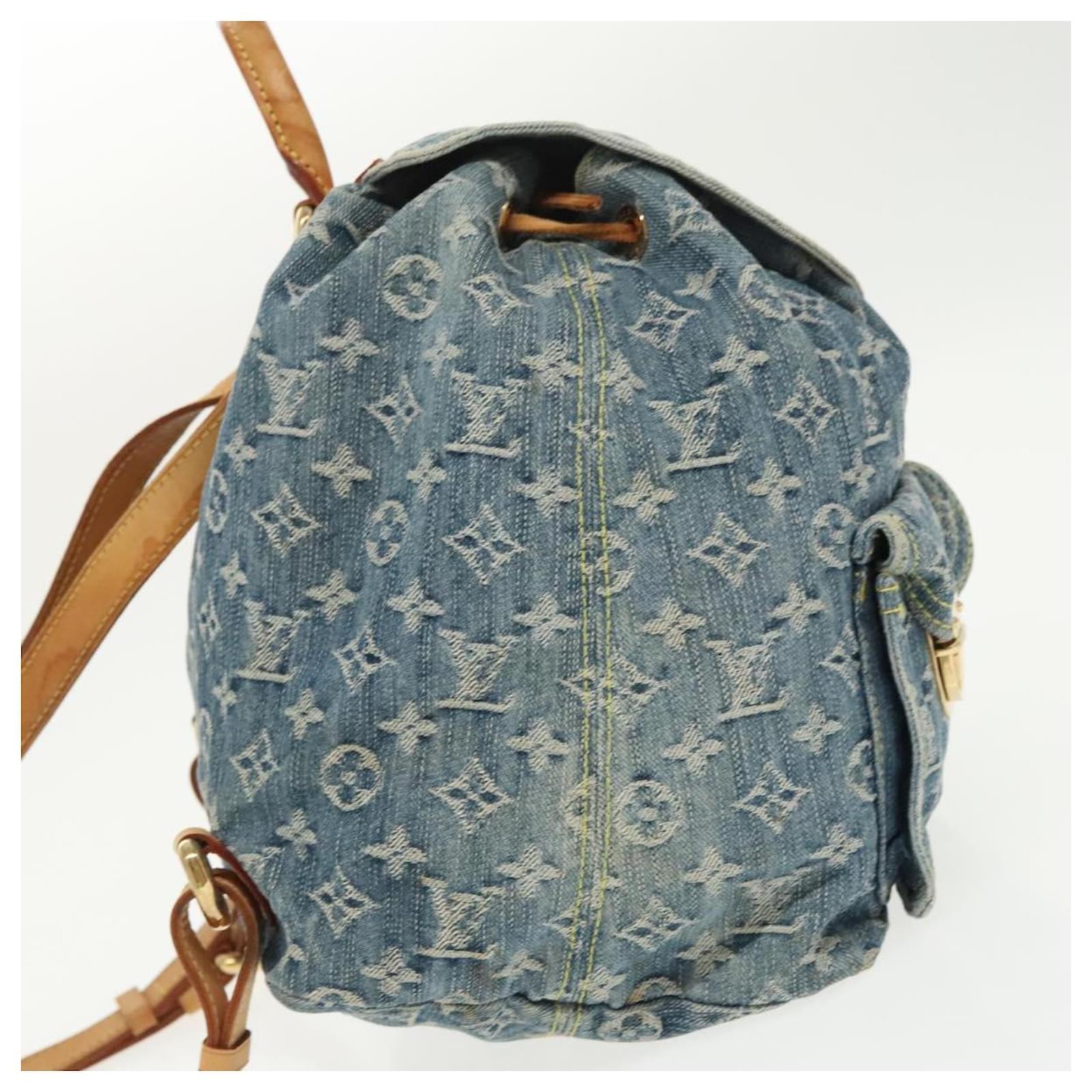 LOUIS VUITTON Monogram Denim Sac A DosGM Backpack Blue M95056 LV Auth 99599 ref.2376013