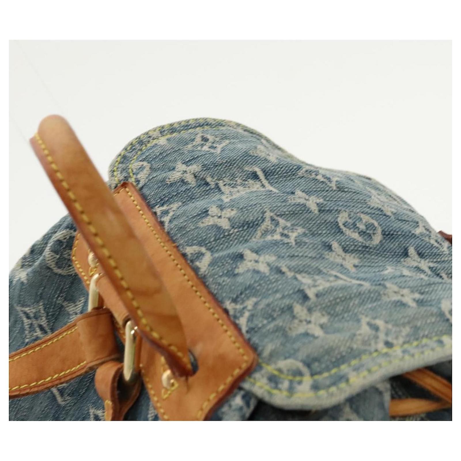 LOUIS VUITTON Monogram Denim Sac A DosGM Backpack Blue M95056 LV Auth 99599 ref.2376013