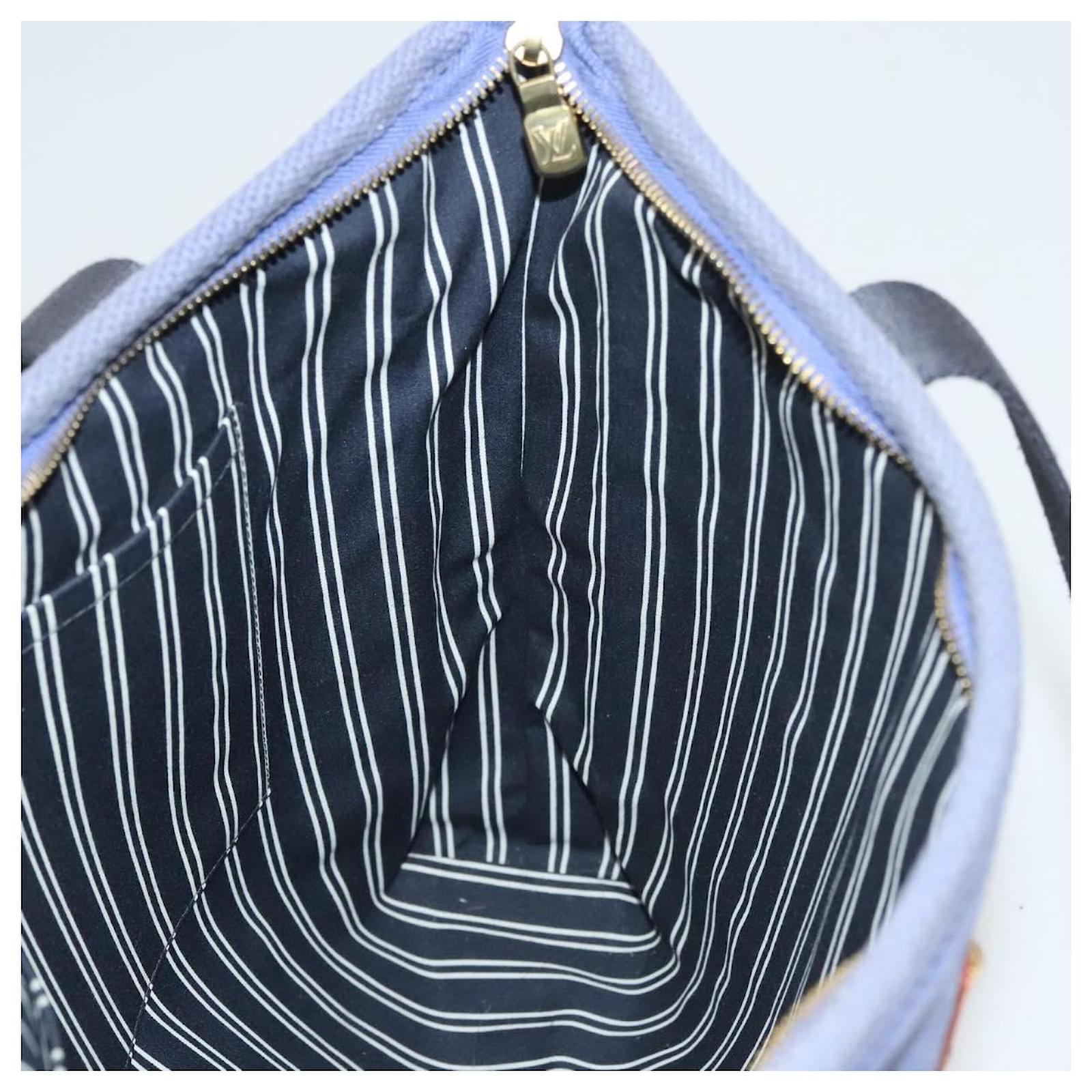 LOUIS VUITTON Antigua Cabas MM Tote Bag Blue M40087 LV Auth 121992 Cloth  ref.2376210